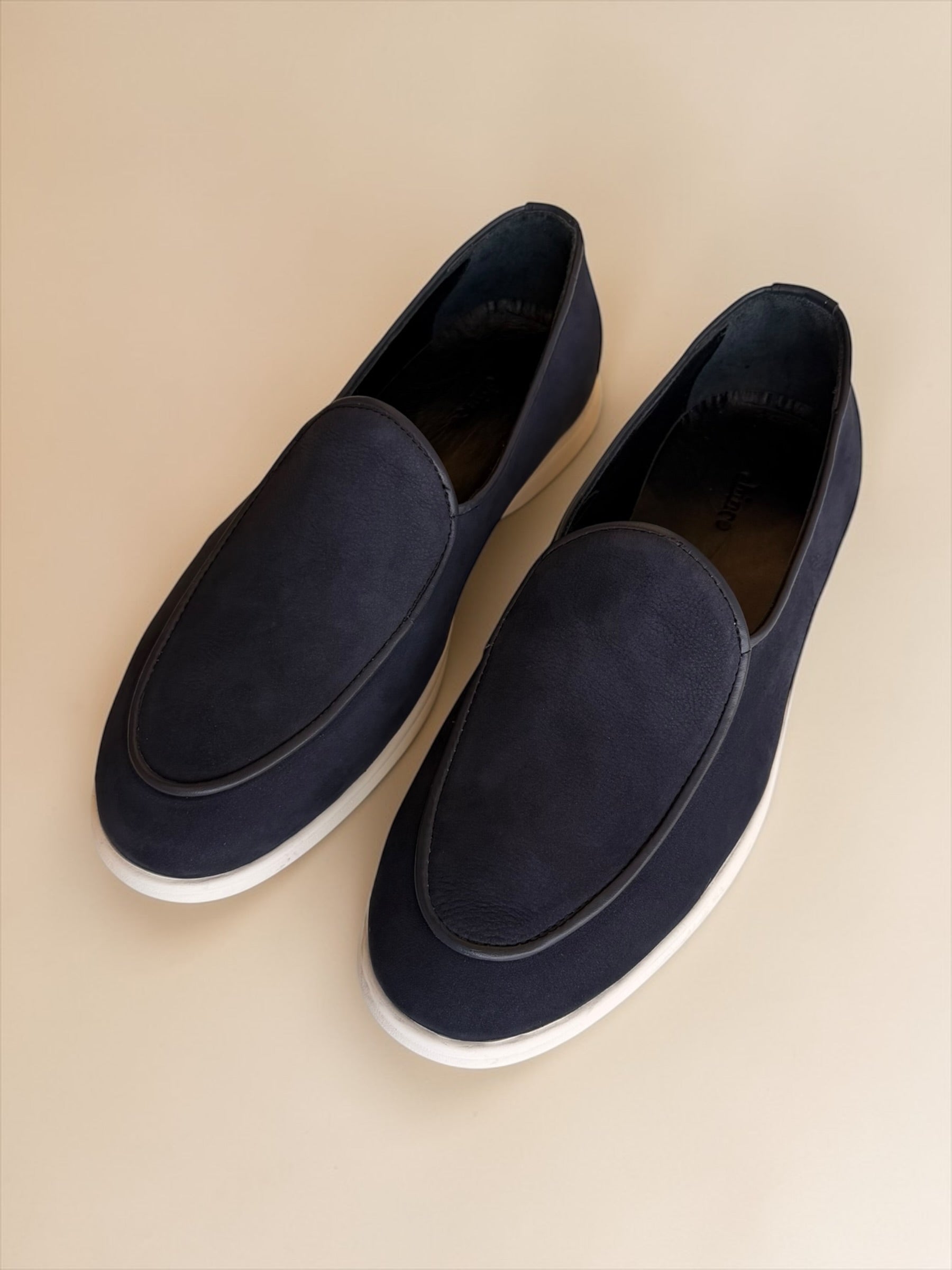 Suede leather loafers - Navy