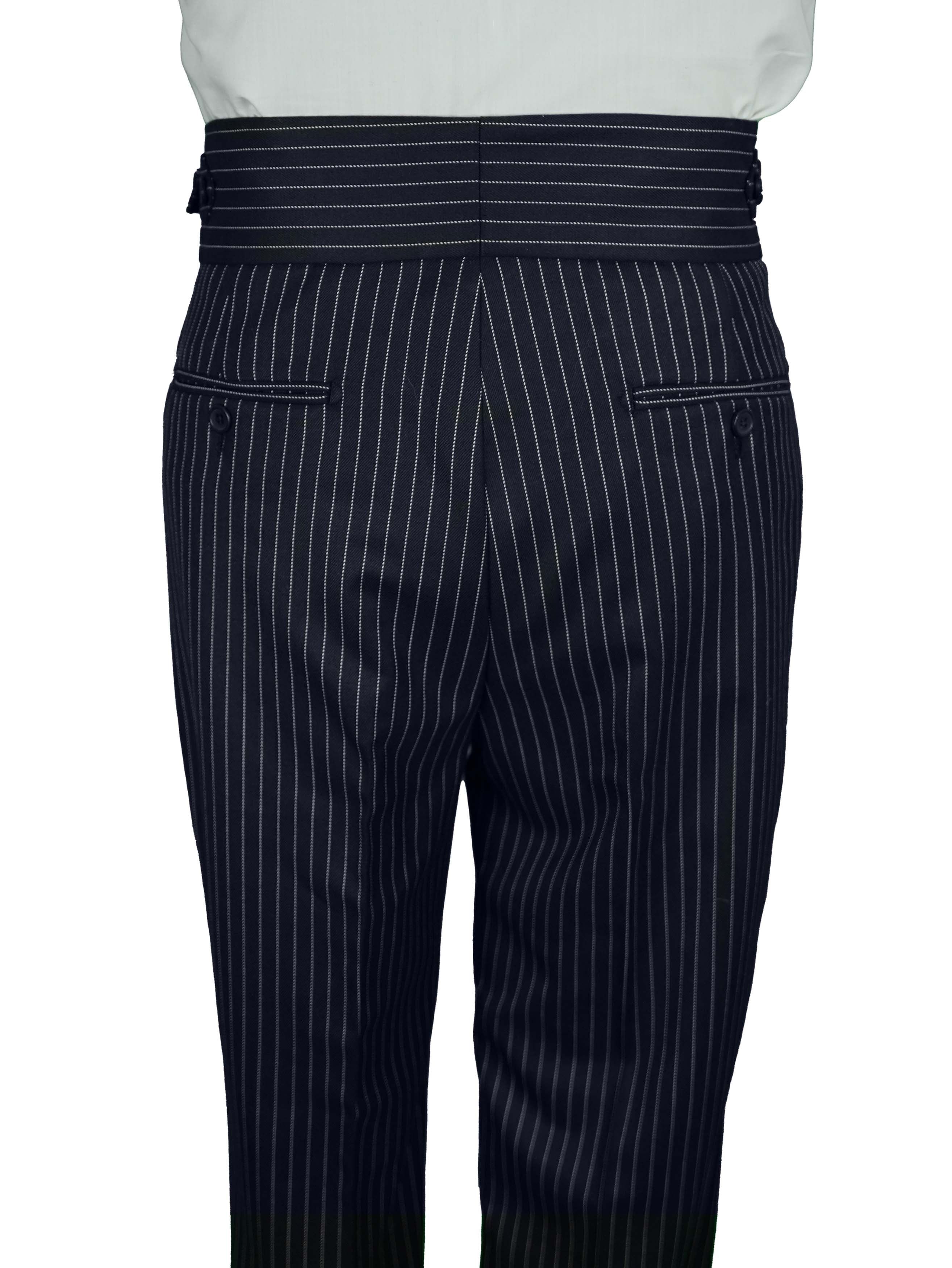 Two side high waist gurkhra trousers - Black Stripe