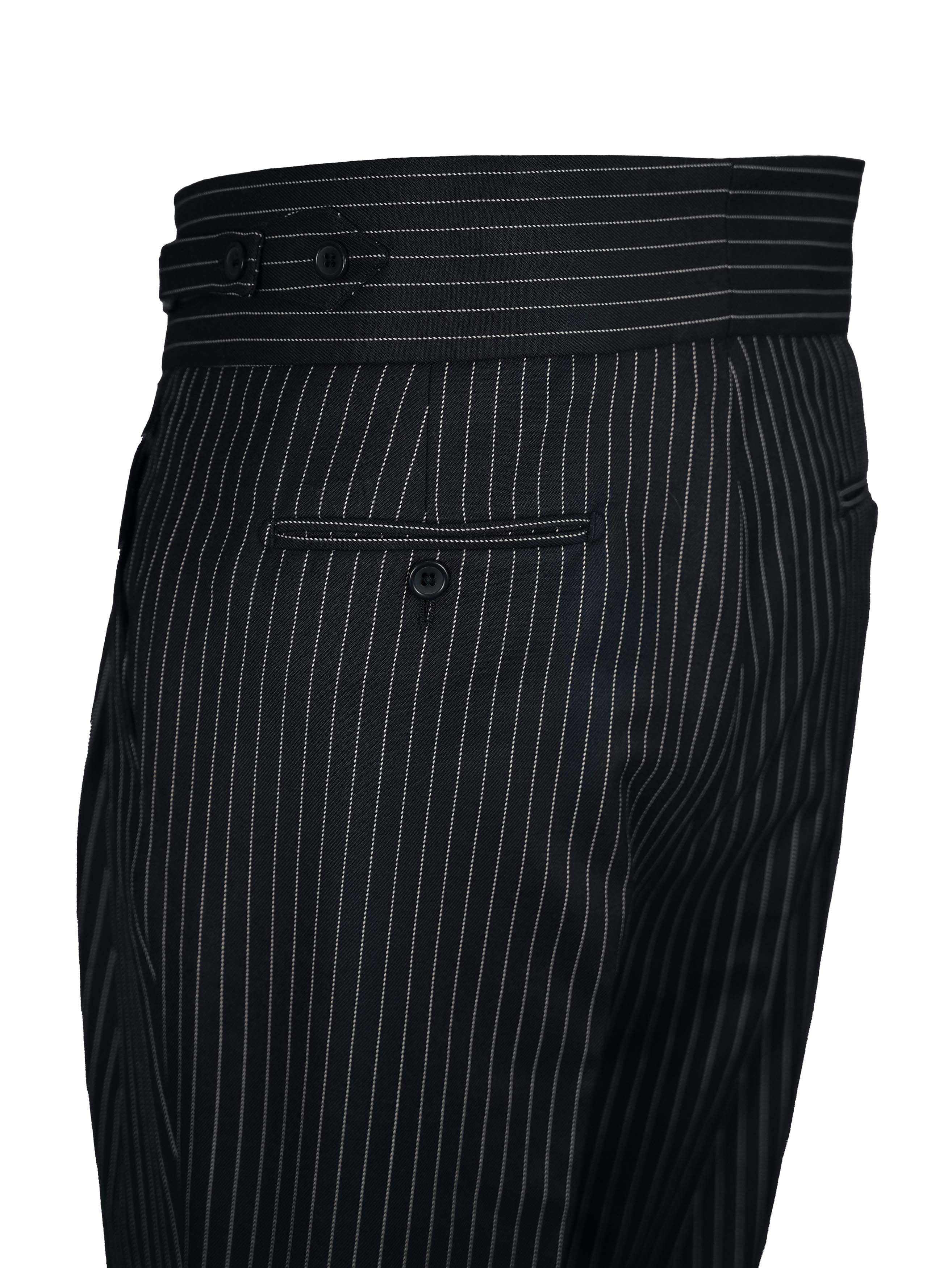 Two side high waist gurkhra trousers - Black Stripe