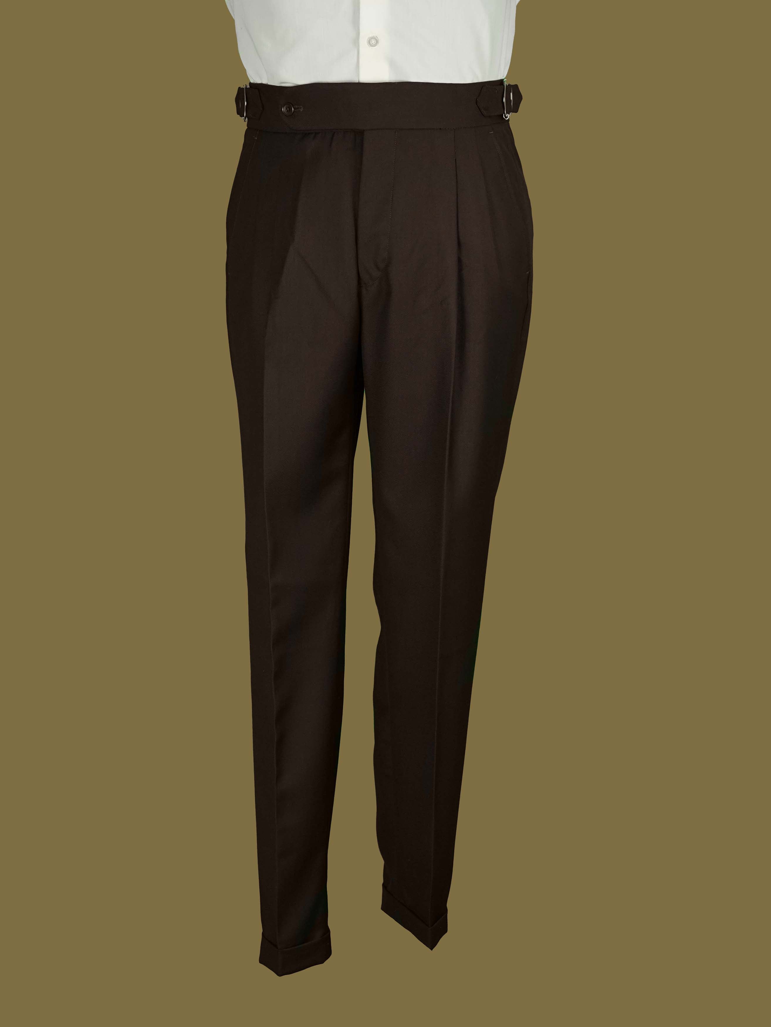 one button hight waist Gurkha trousers - Brown