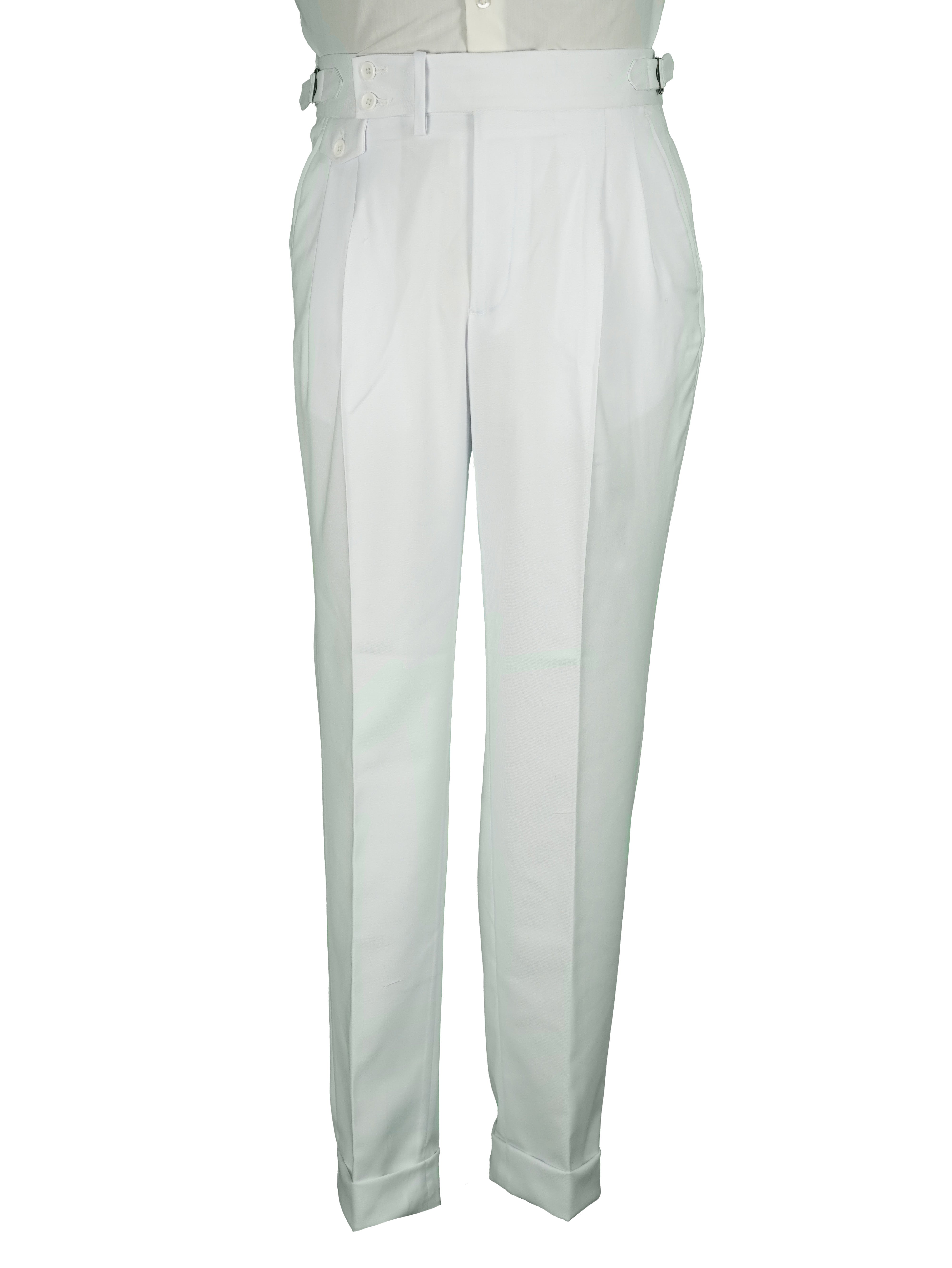 two button hight Waist Gurkha trousers - White