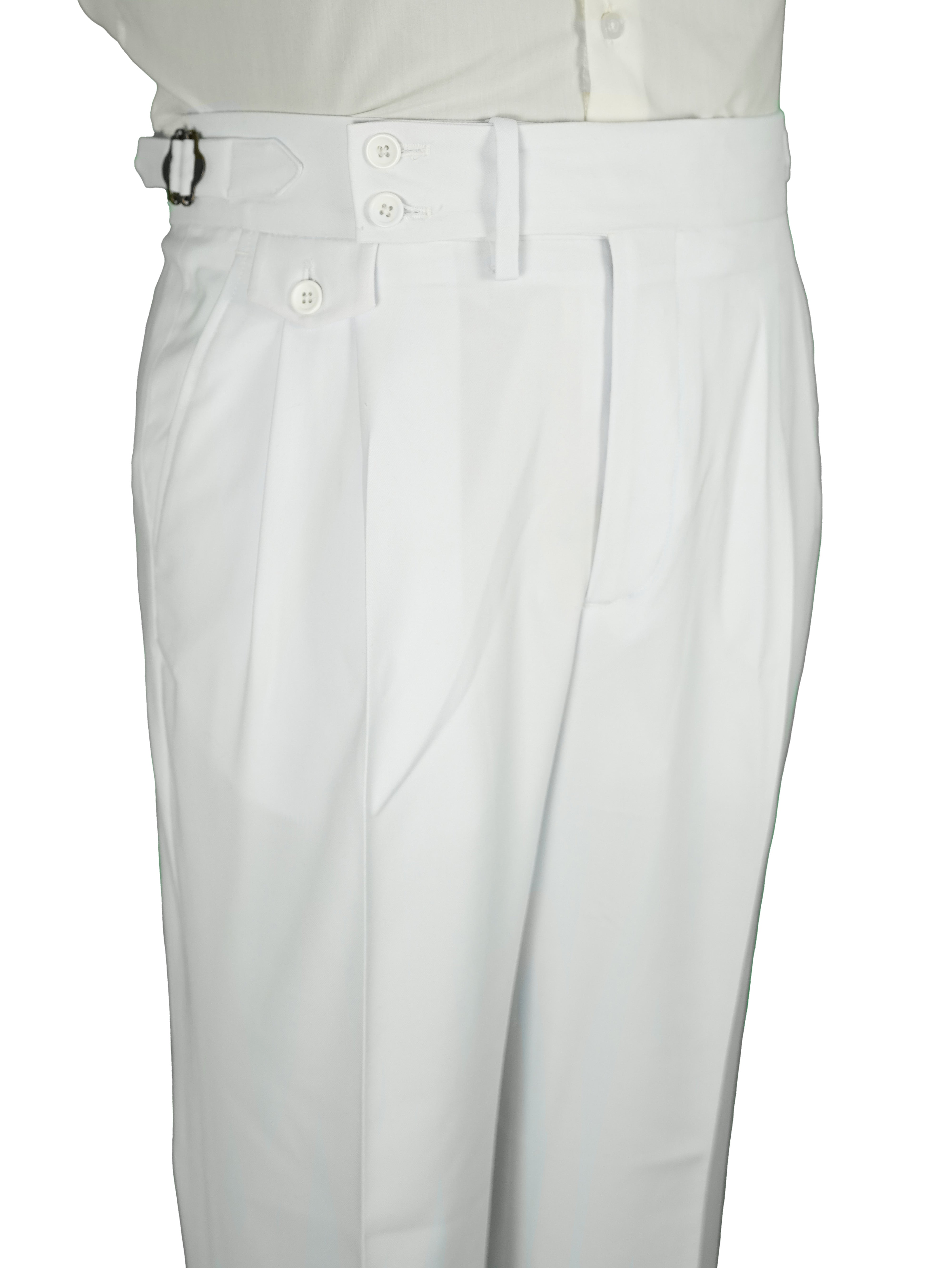 two button hight Waist Gurkha trousers - White