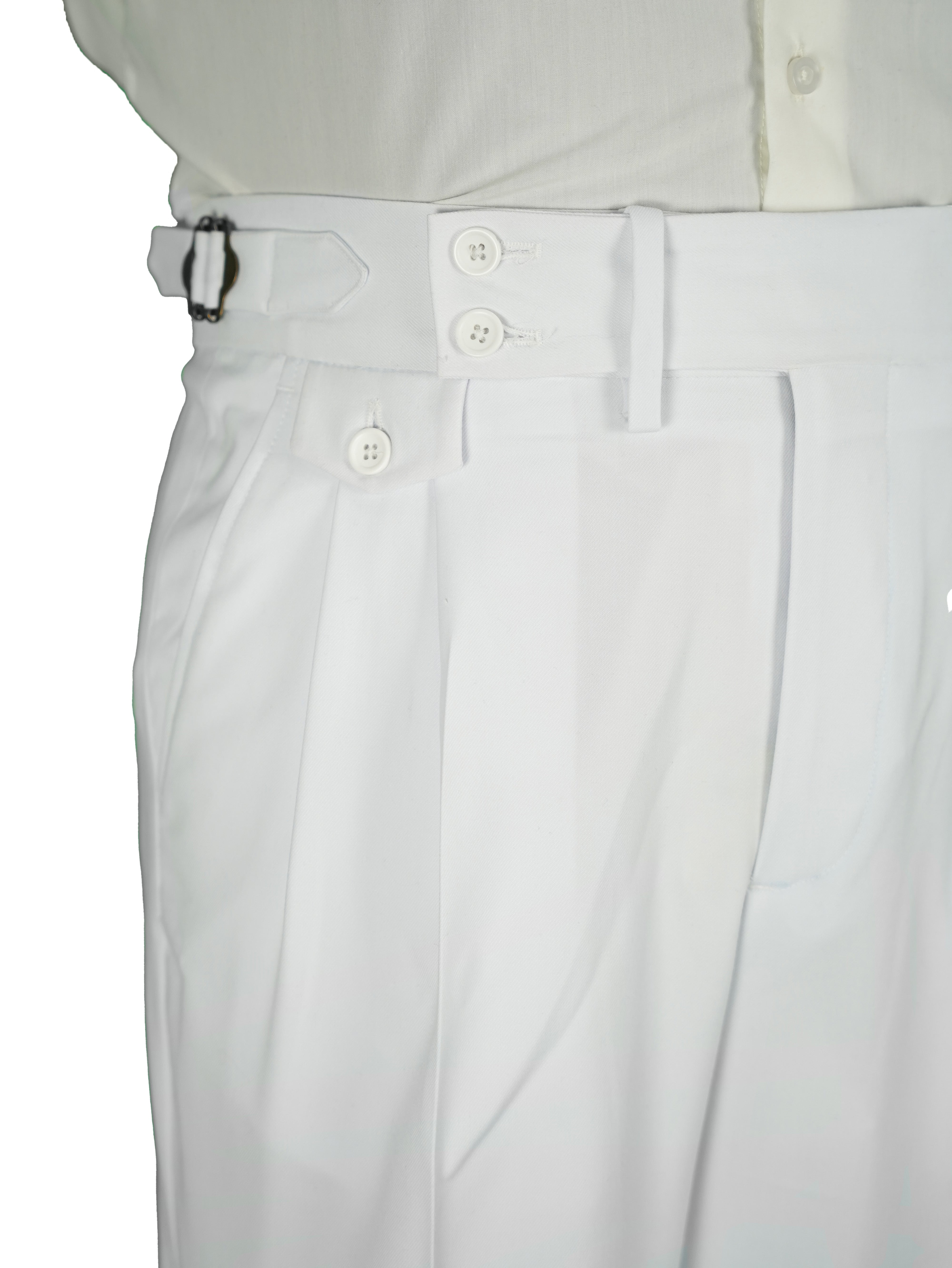 two button hight Waist Gurkha trousers - White