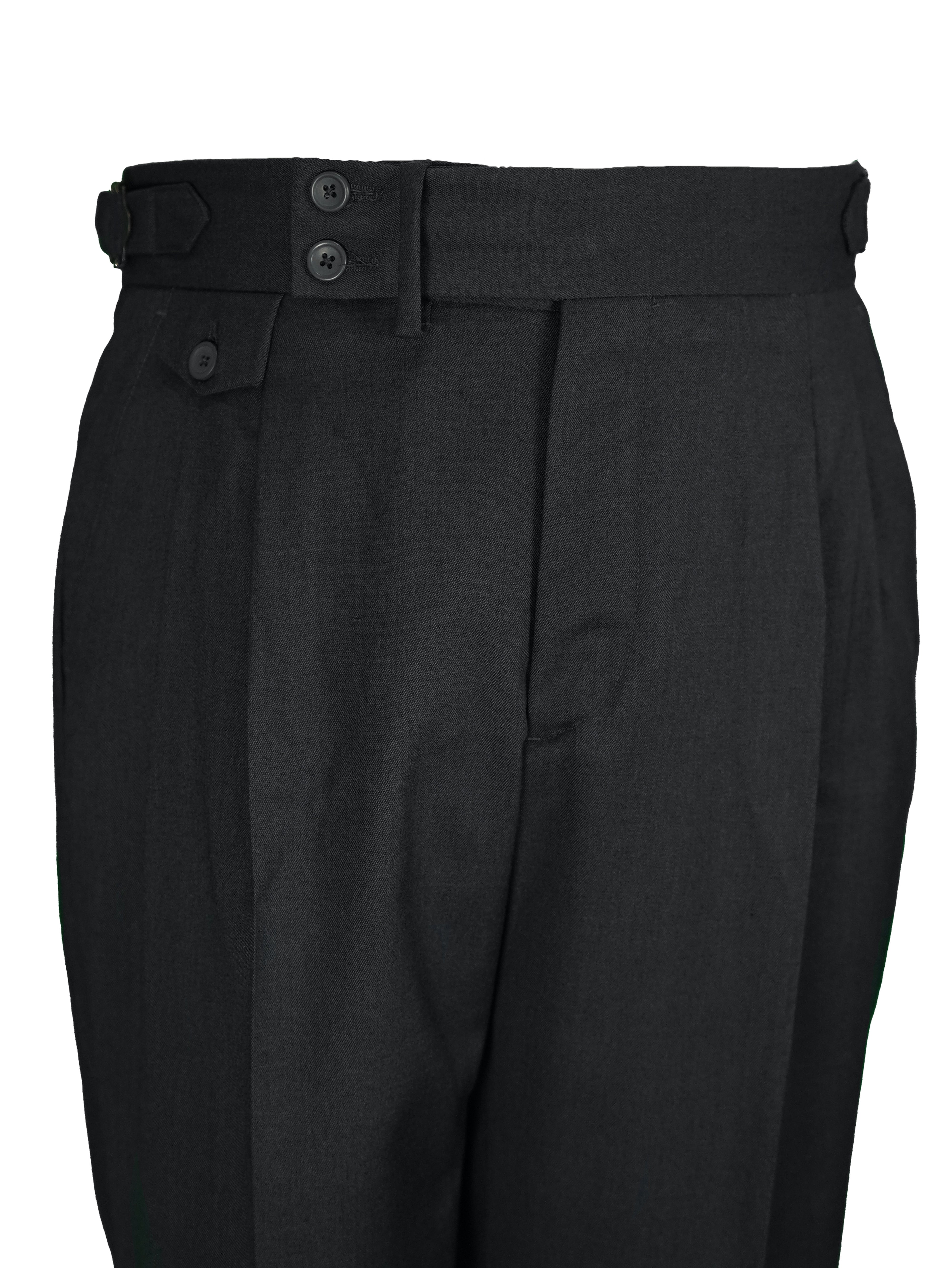 two button hight Waist Gurkha trousers -   gray