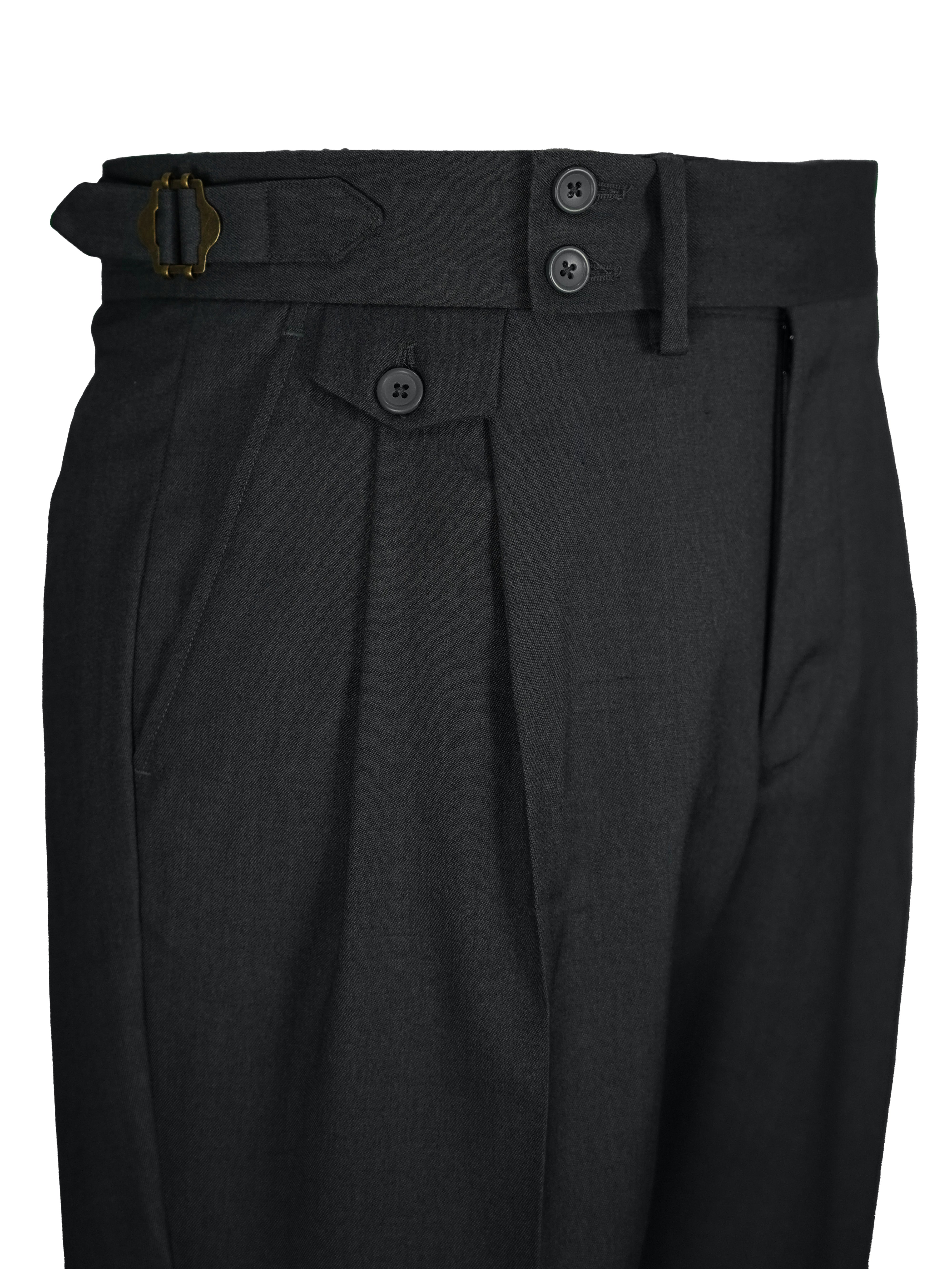 two button hight Waist Gurkha trousers -   gray