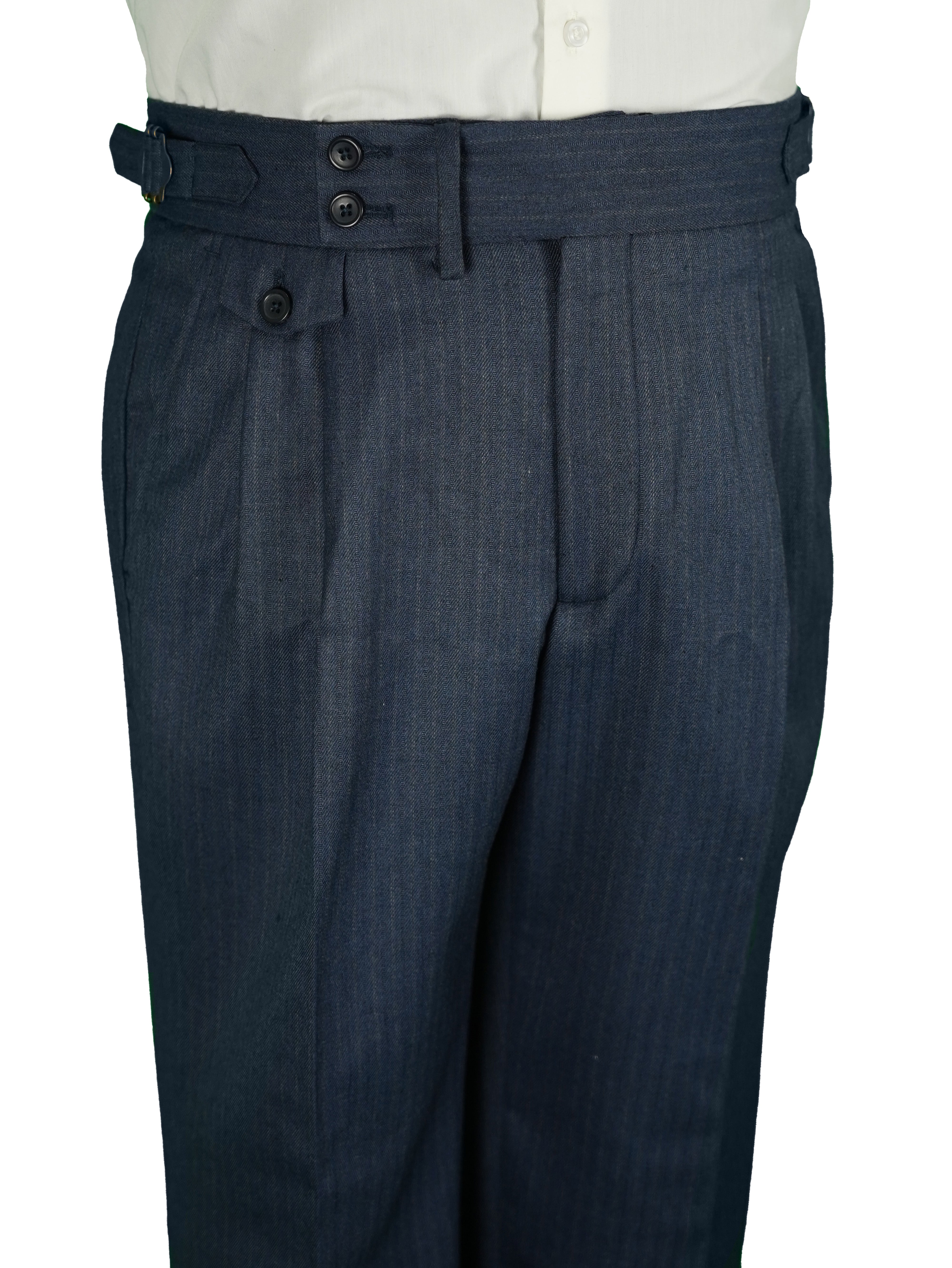 two button hight Waist Gurkha trousers -  Blue