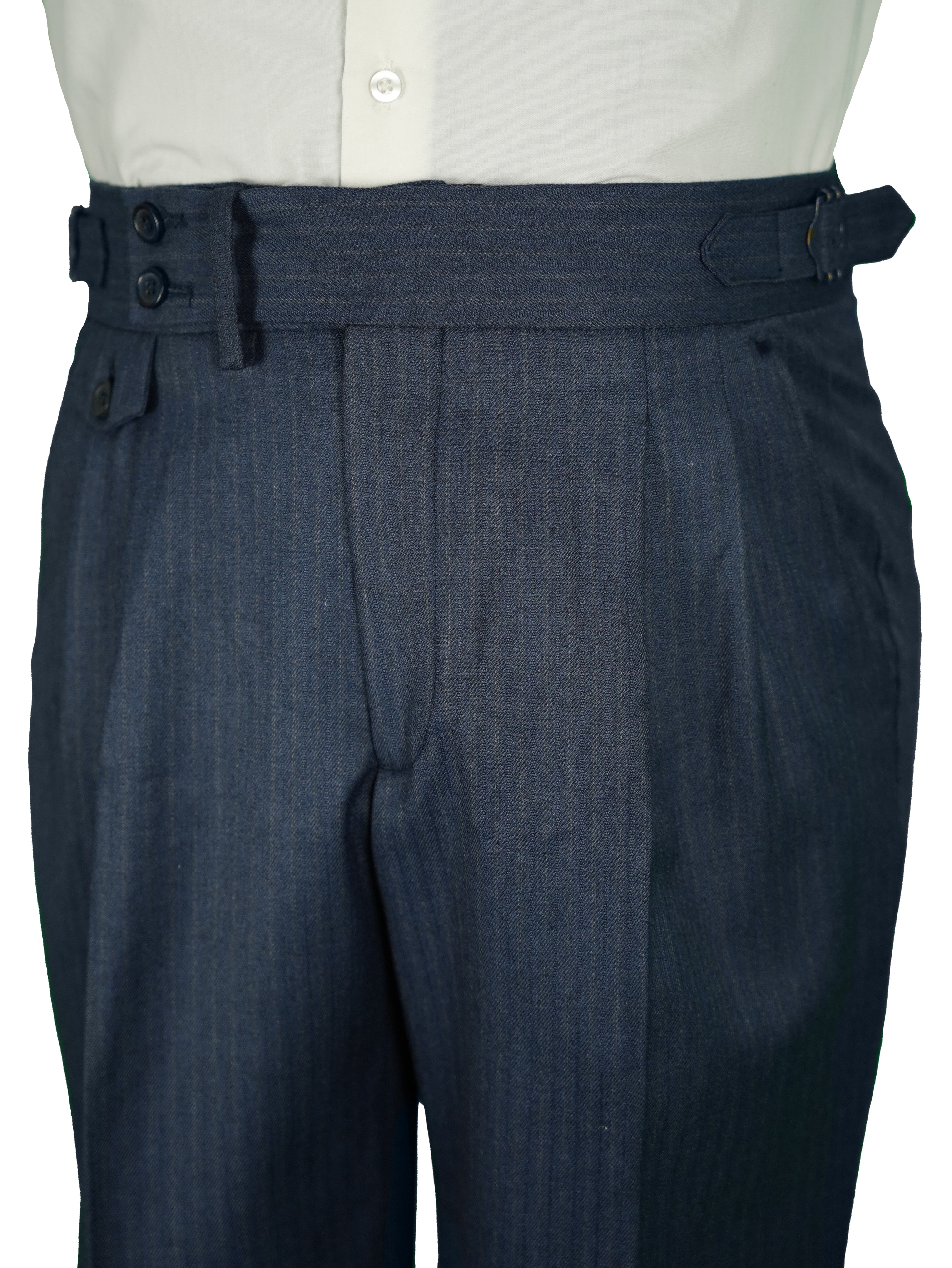 two button hight Waist Gurkha trousers -  Blue