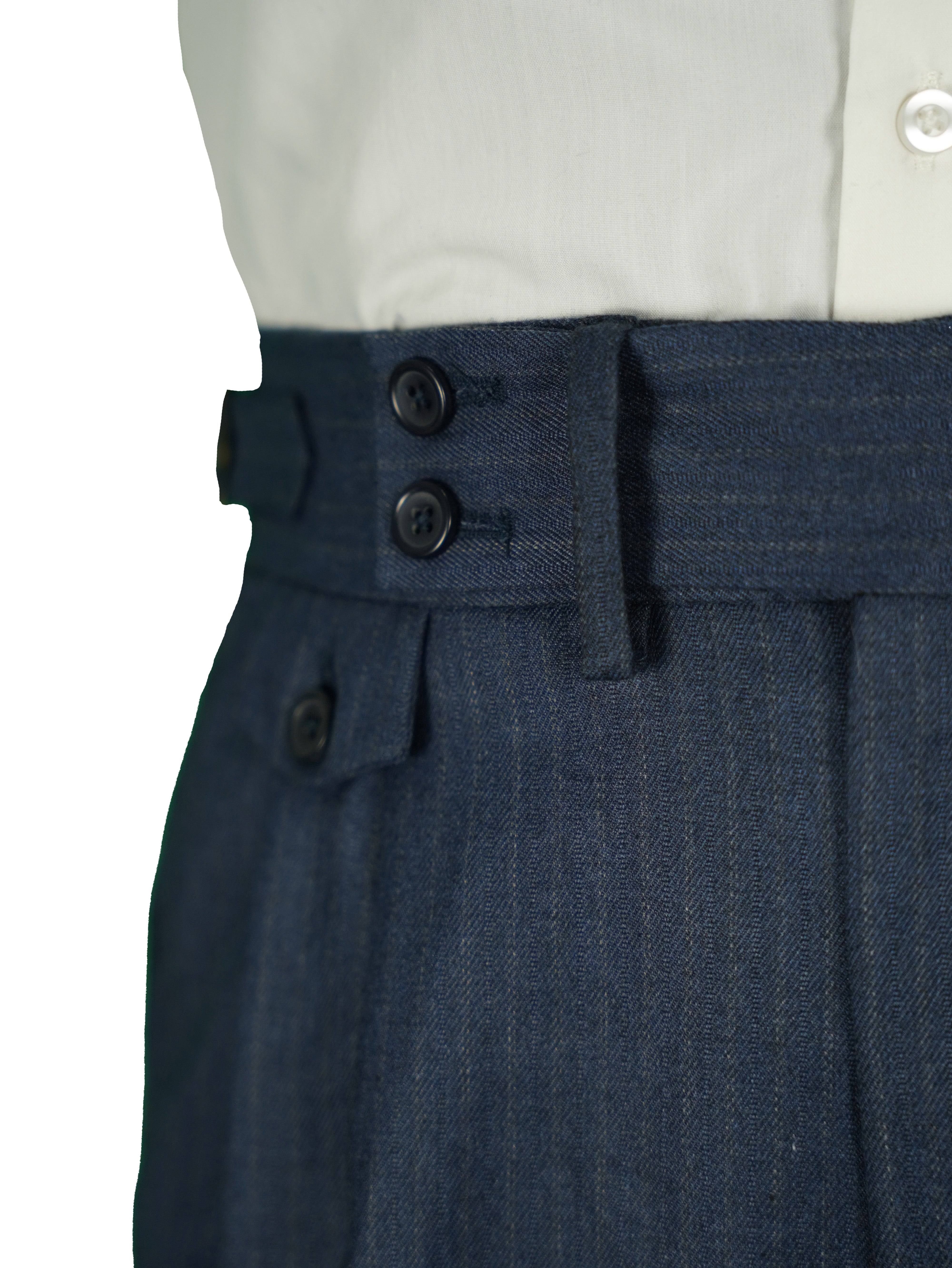 two button hight Waist Gurkha trousers -  Blue