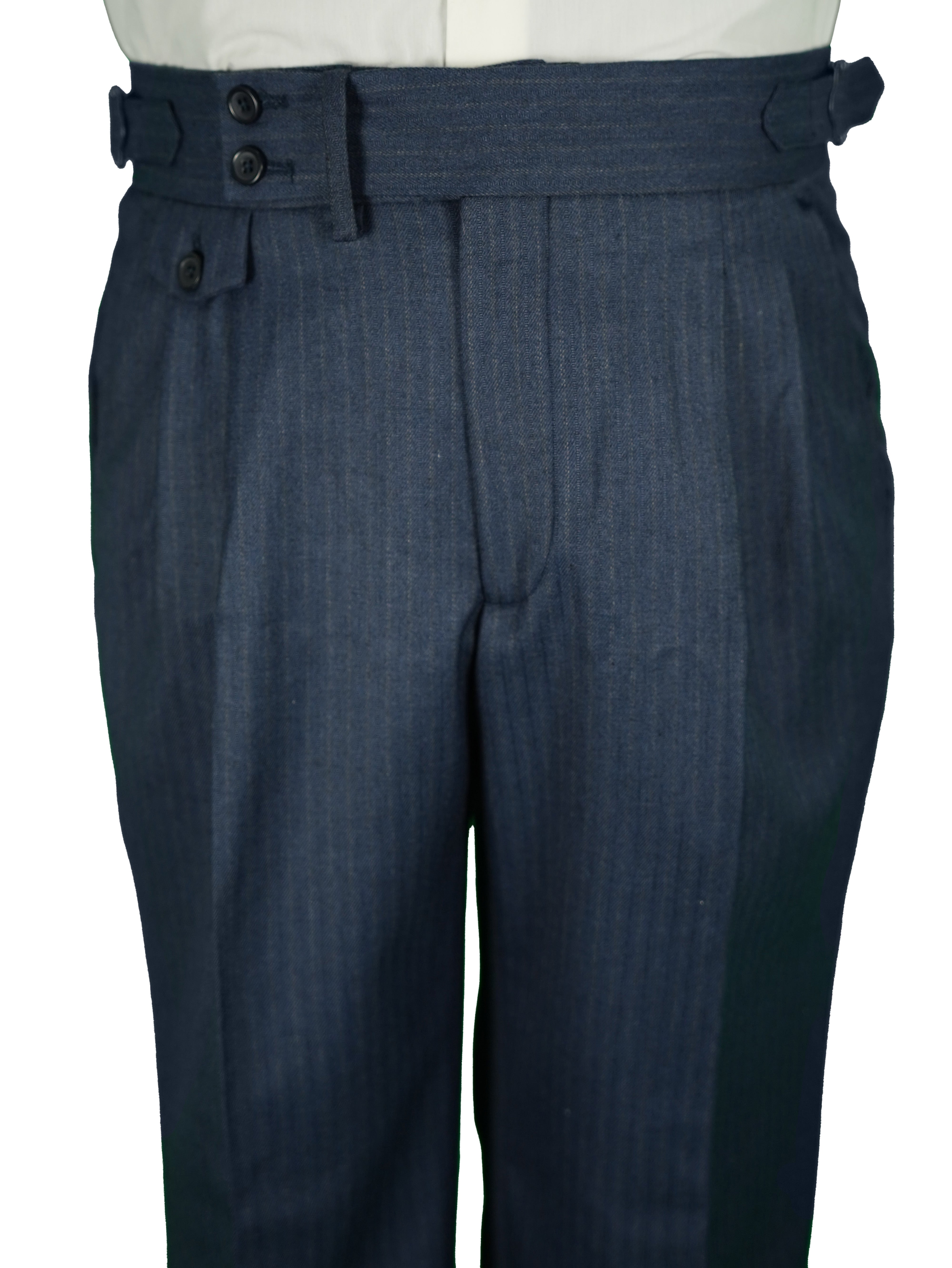 two button hight Waist Gurkha trousers -  Blue