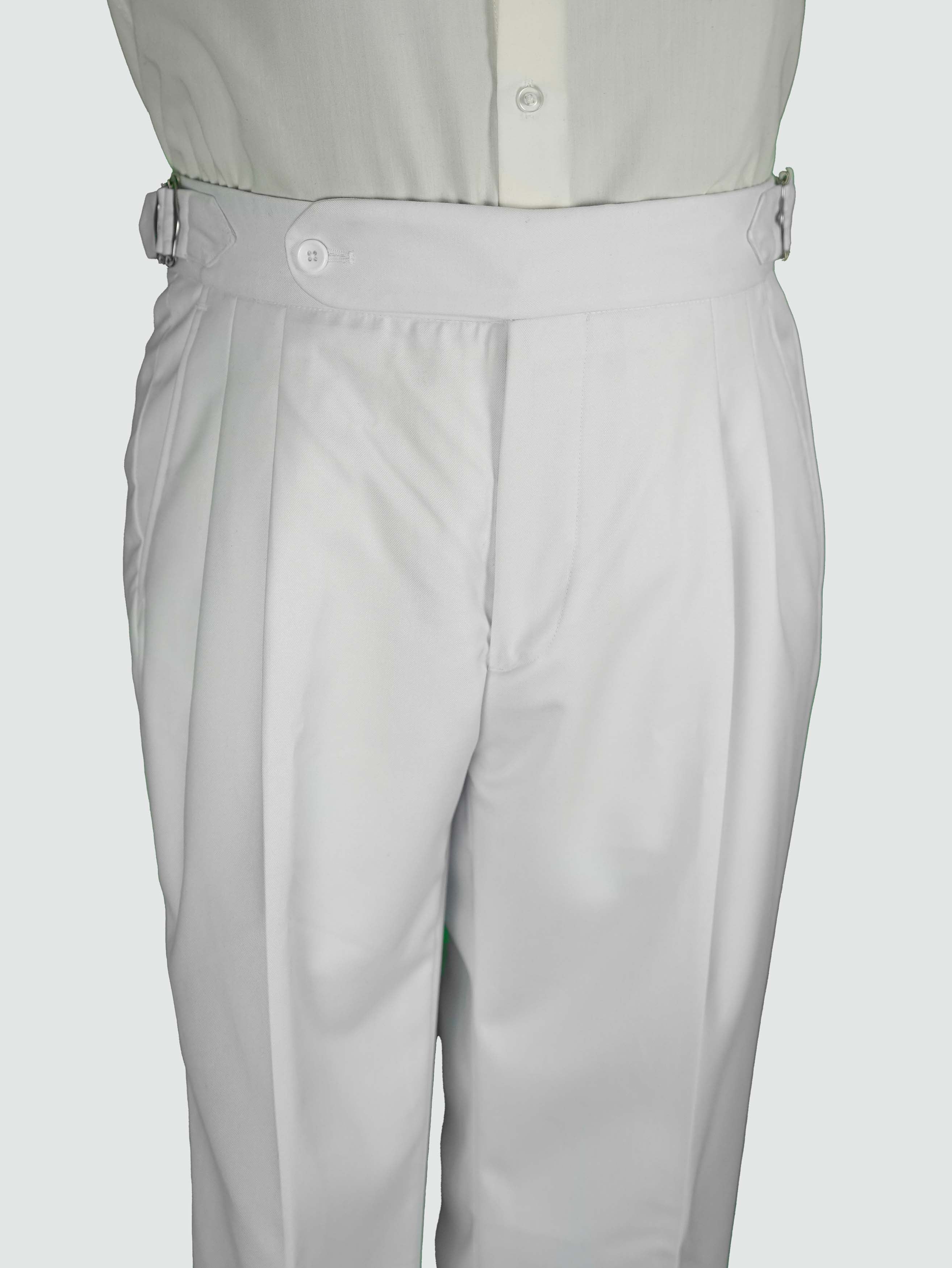 one button hight waist gurkha trousers - White