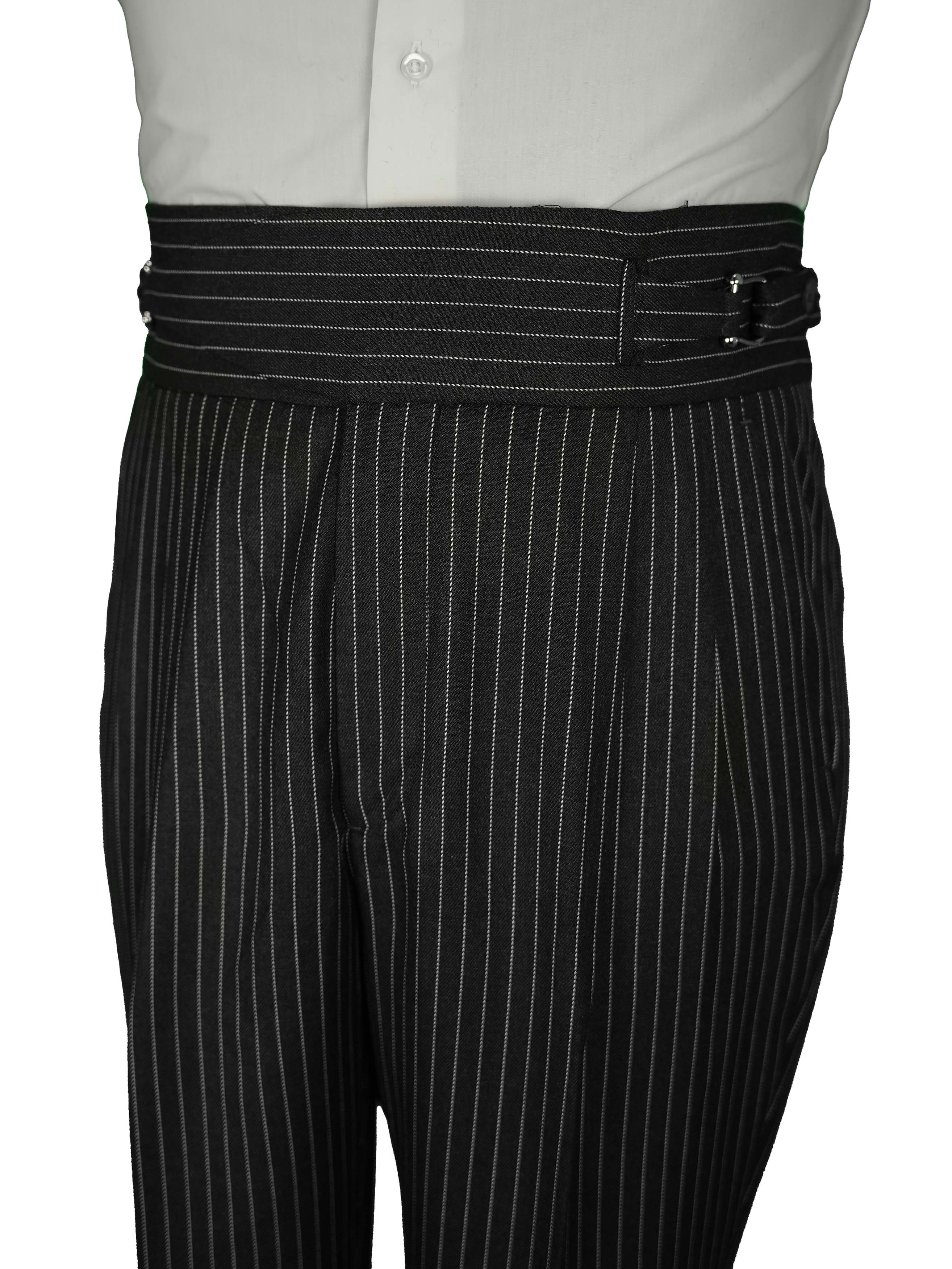 Two side high waist gurkhra trousers - Navy Stripe