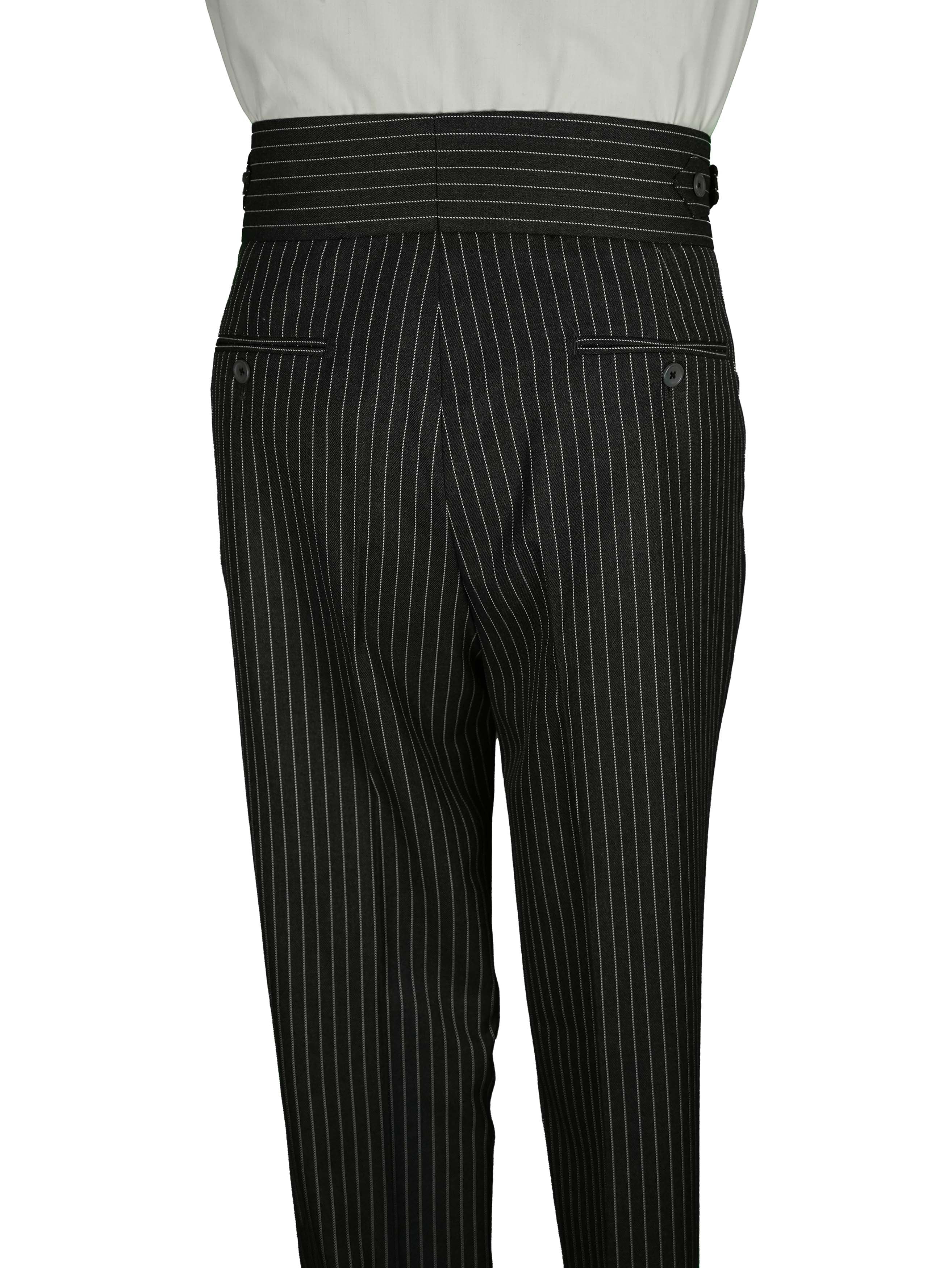 Two side high waist gurkhra trousers - Navy Stripe