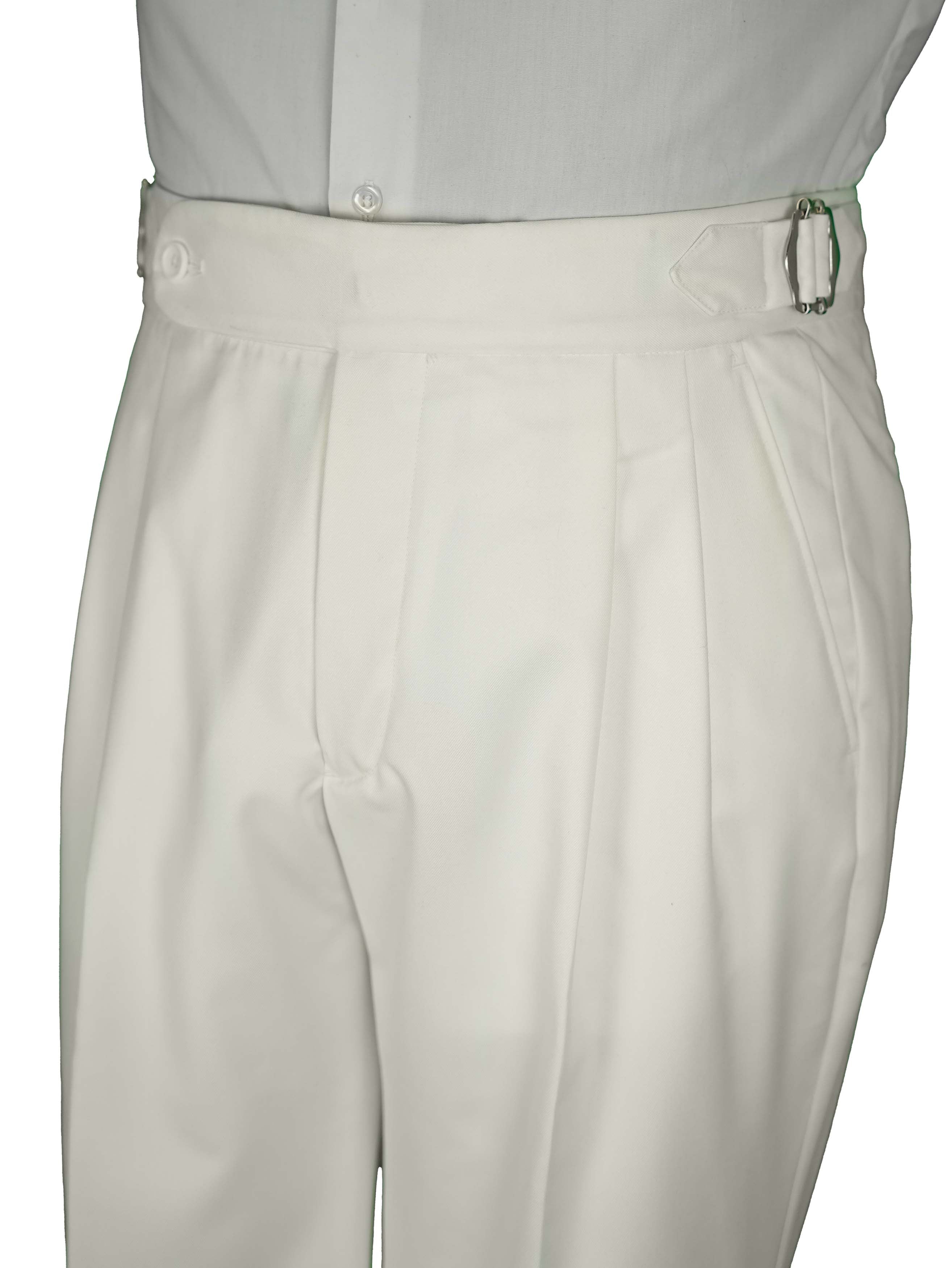 one button hight waist gurkha trousers - OFF White