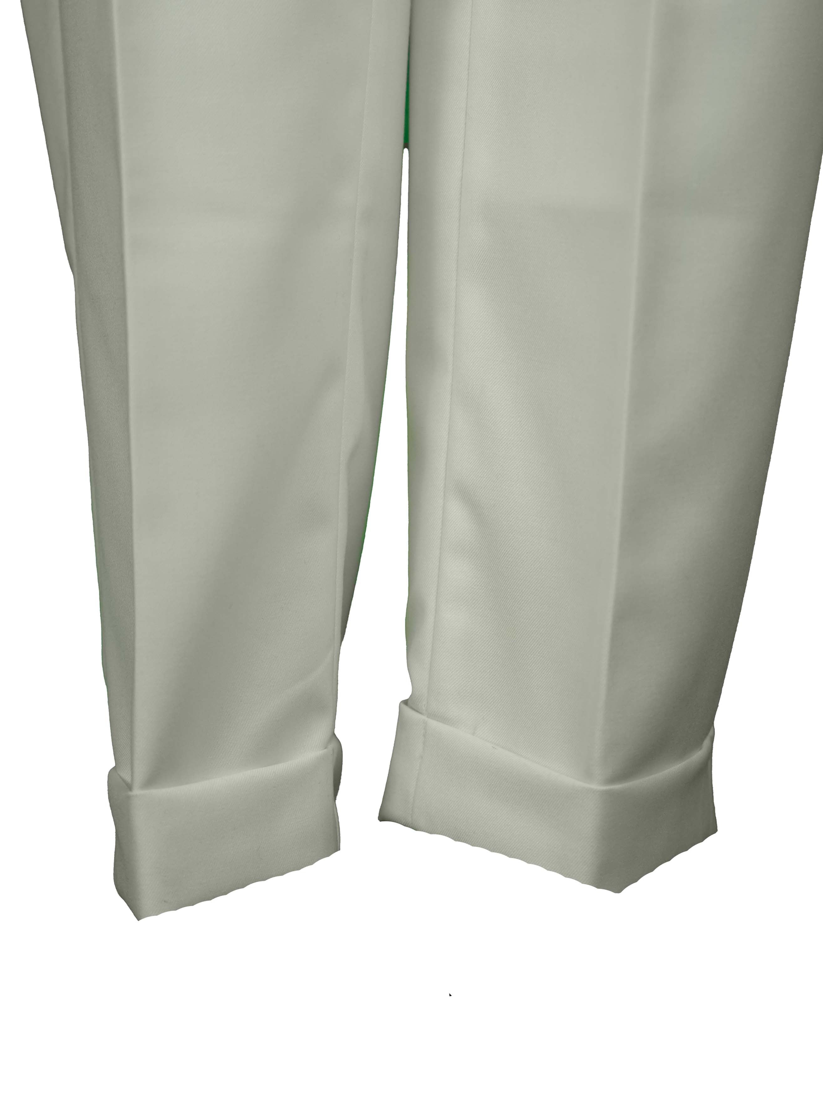 one button hight waist gurkha trousers - OFF White