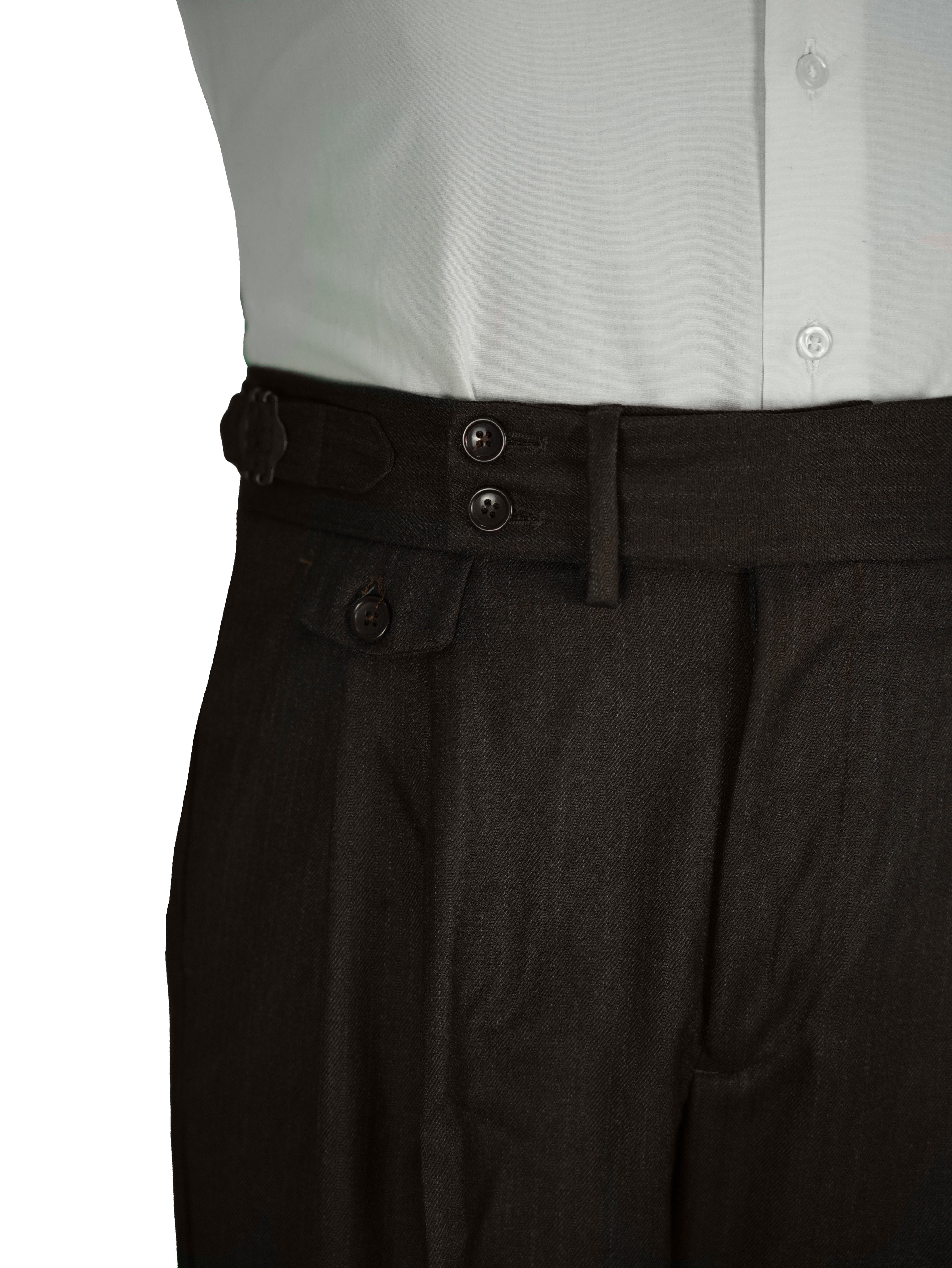 two button hight Waist Gurkha trousers - Brown