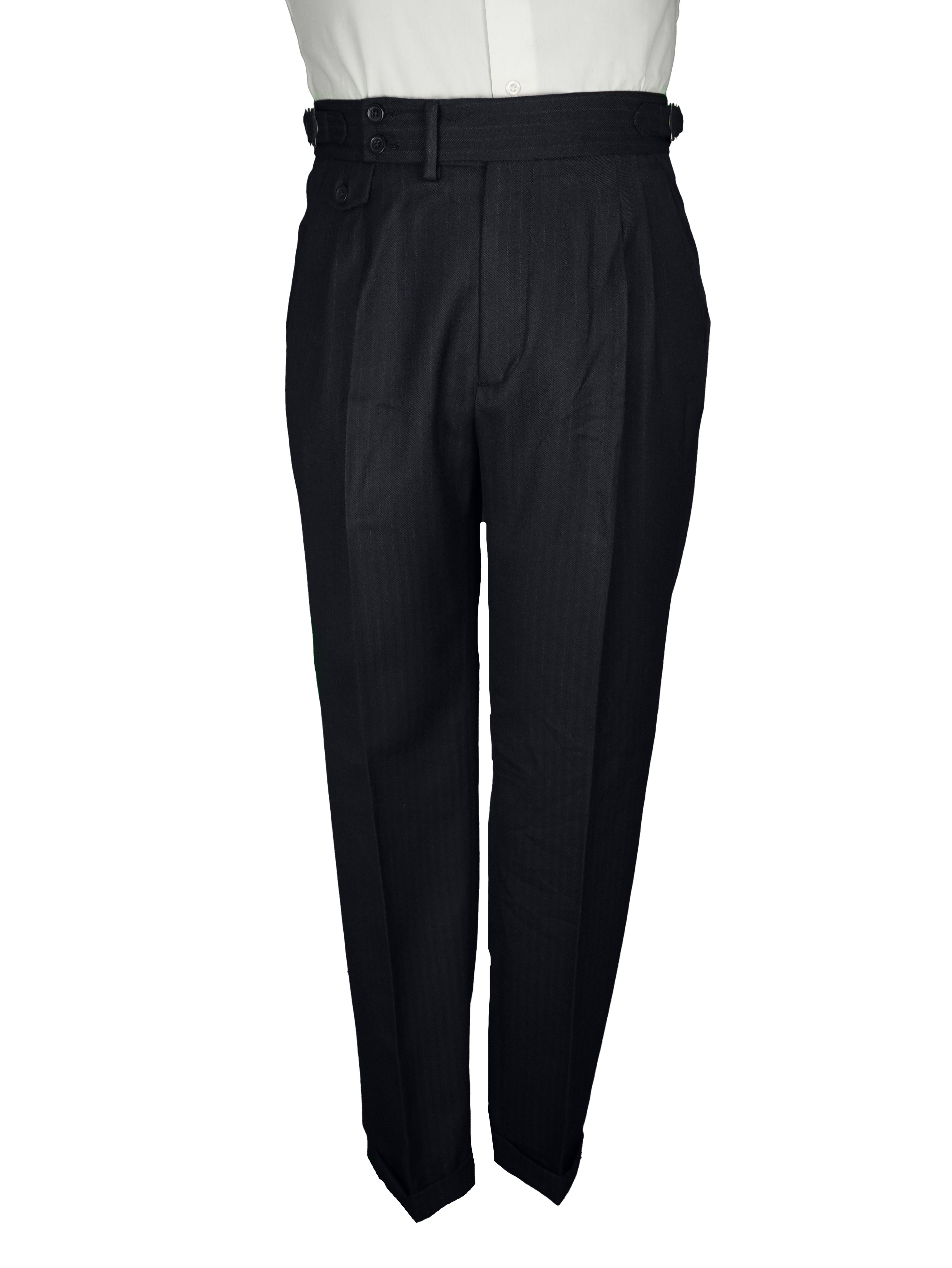 two button hight Waist Gurkha trousers - navy