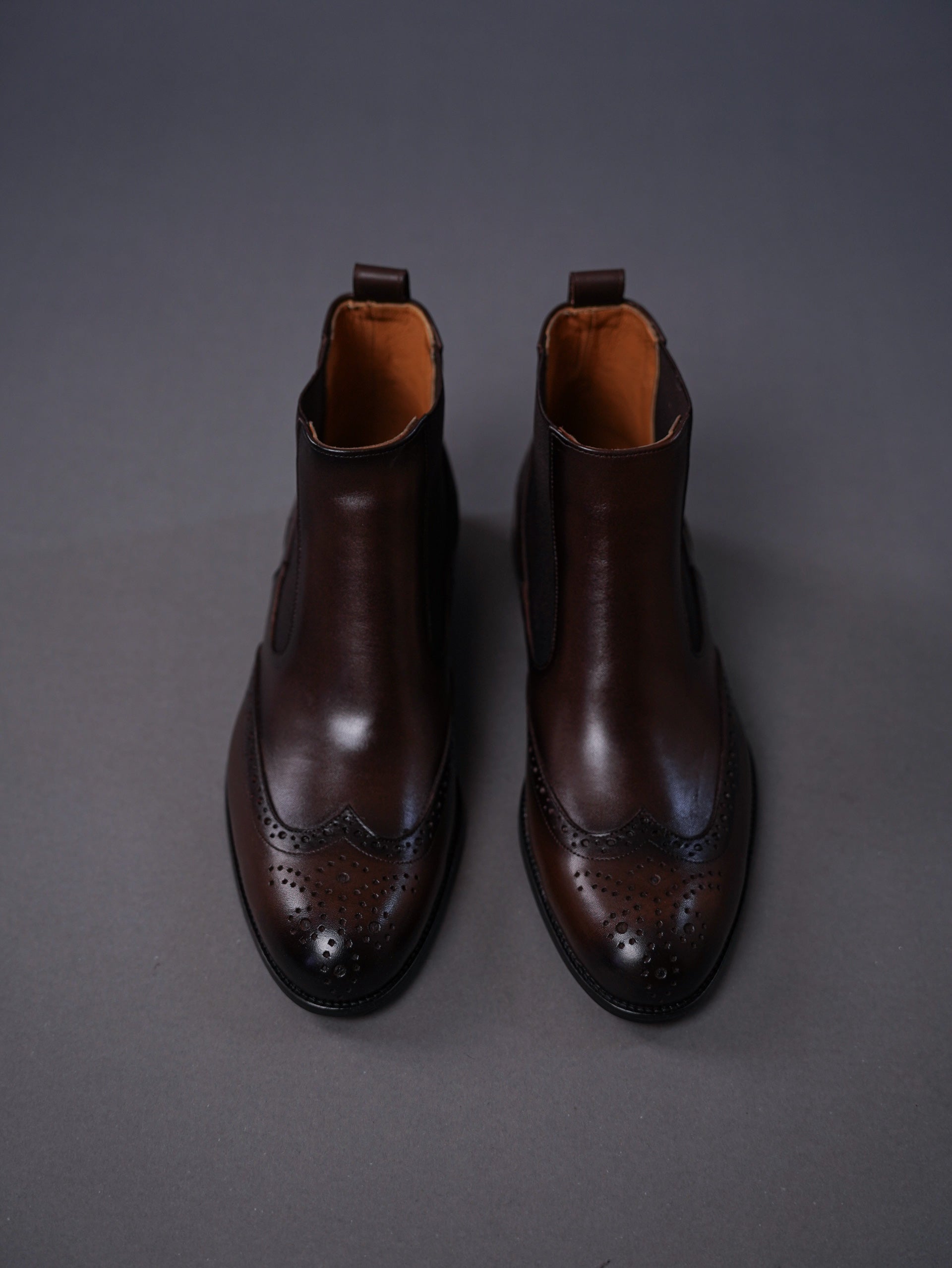 brouge chelsea boots - Brown