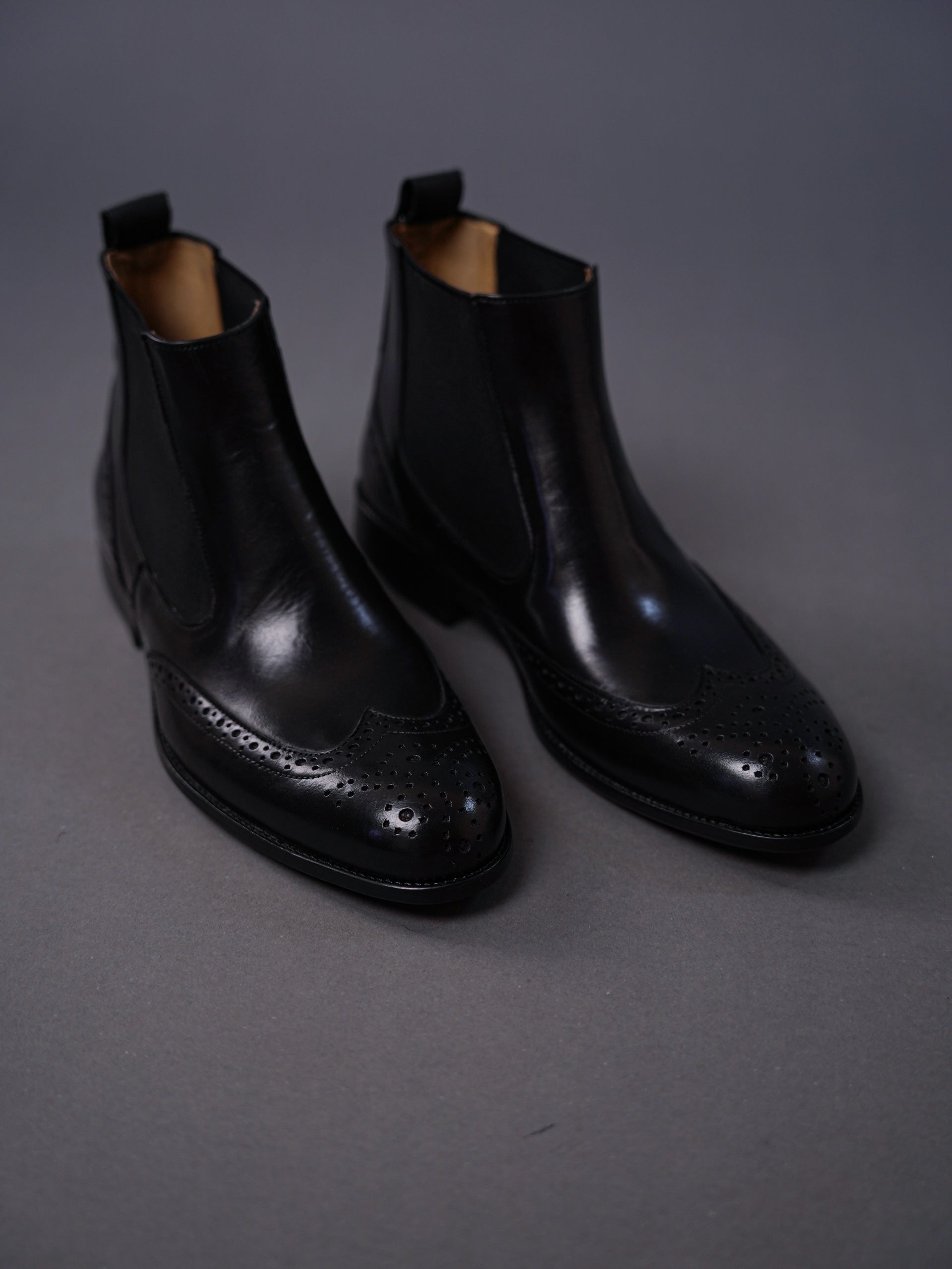 brouge chelsea boots - Black