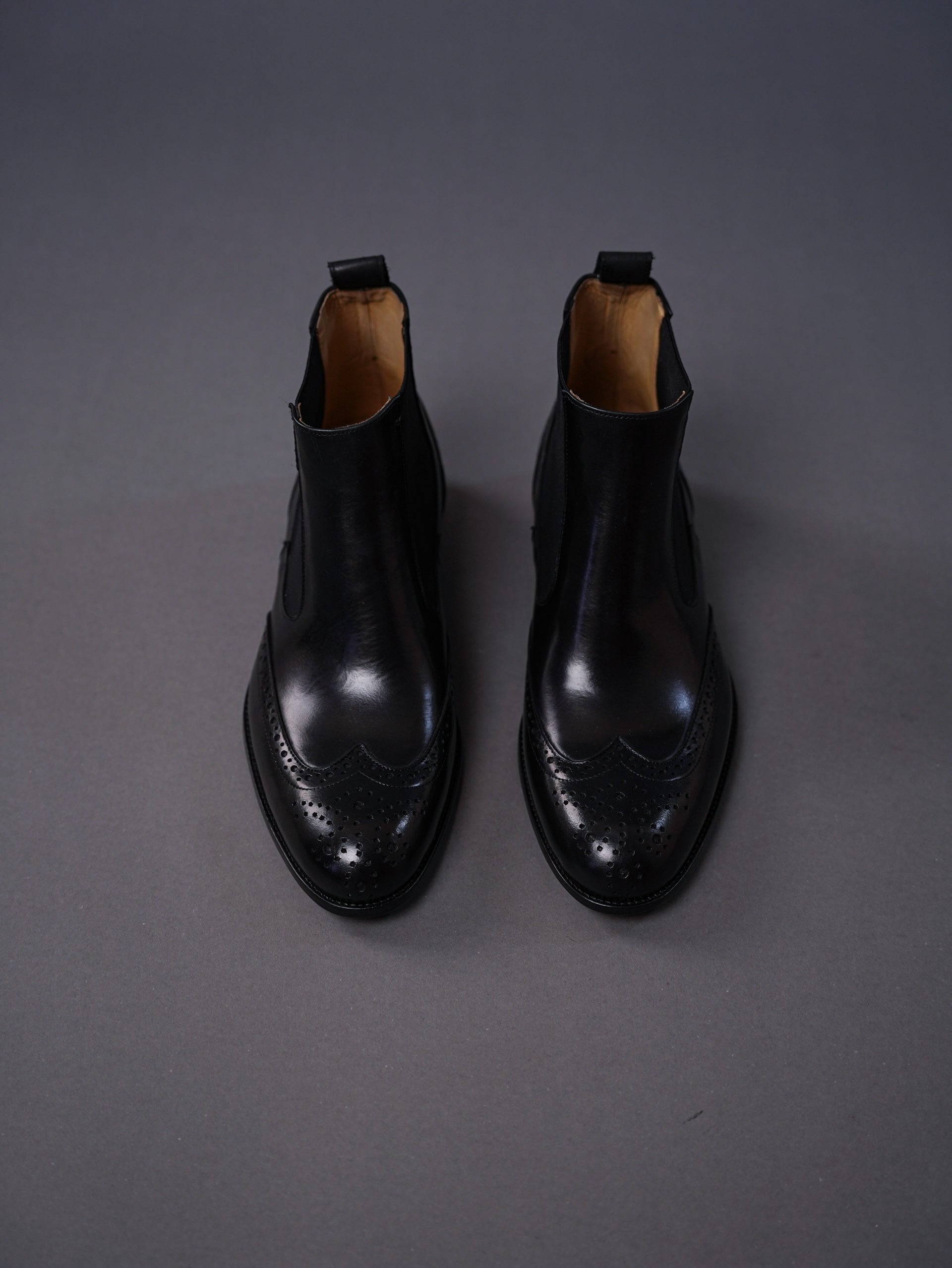 brouge chelsea boots - Black