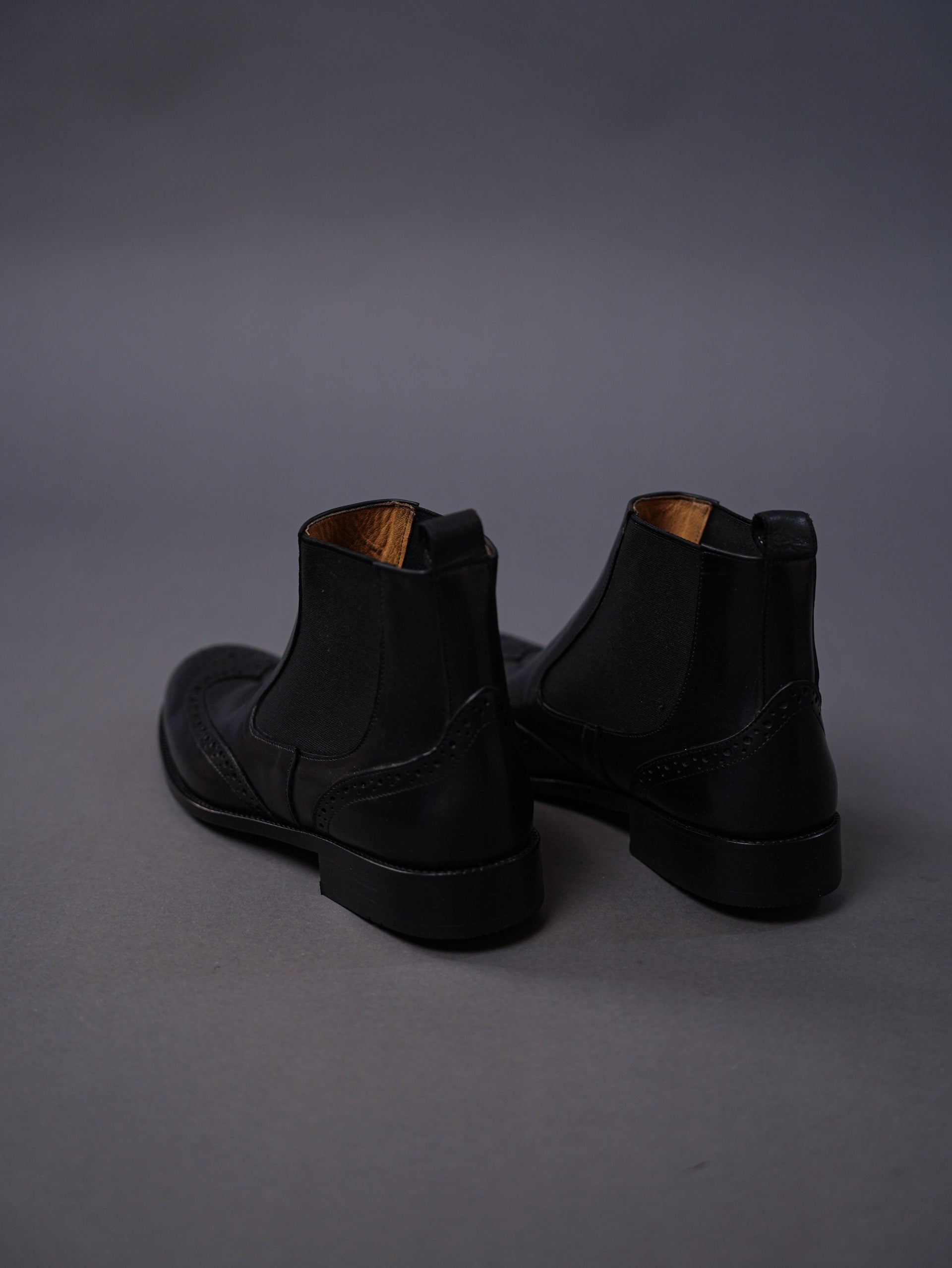 brouge chelsea boots - Black