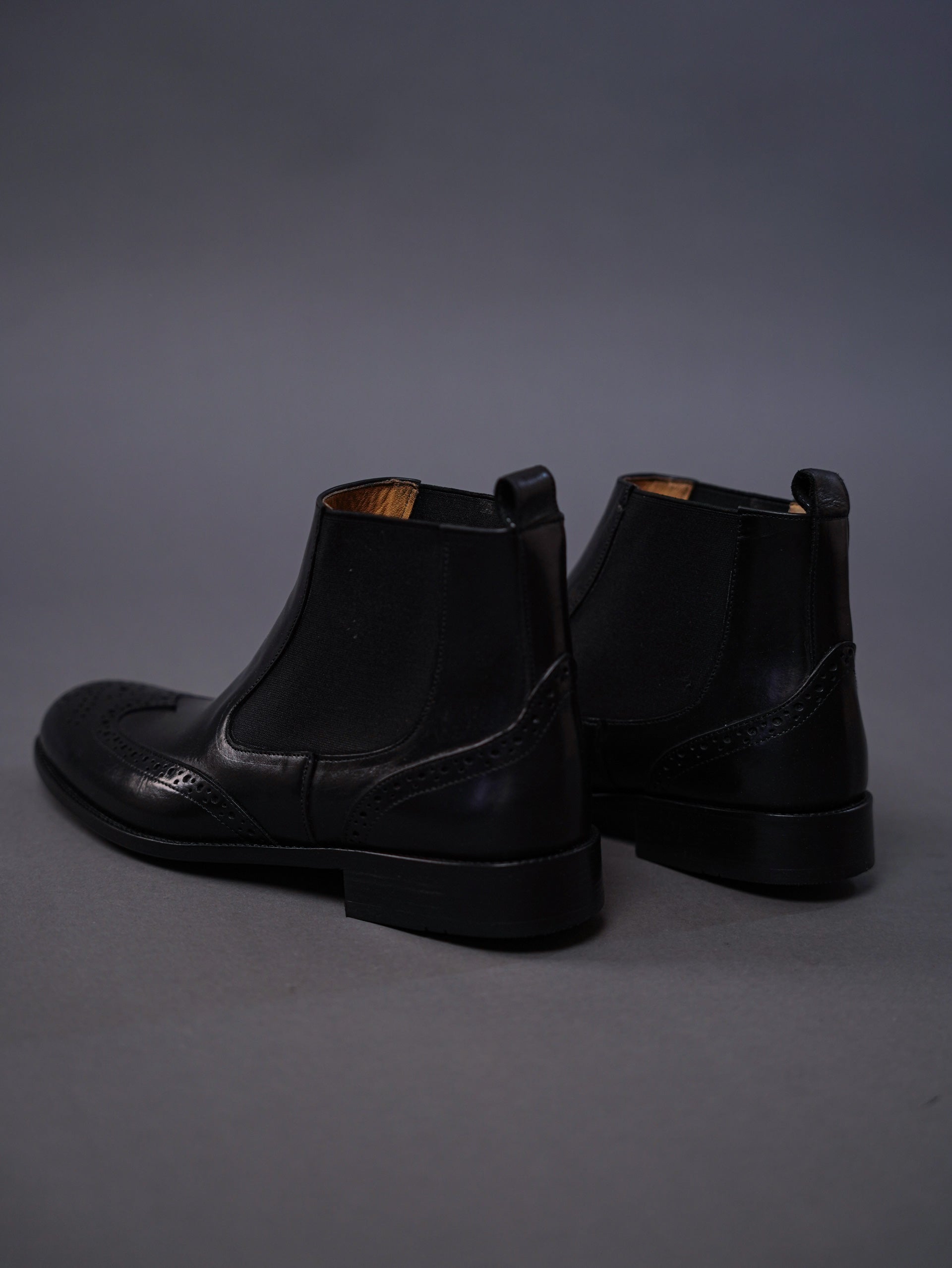 brouge chelsea boots - Black