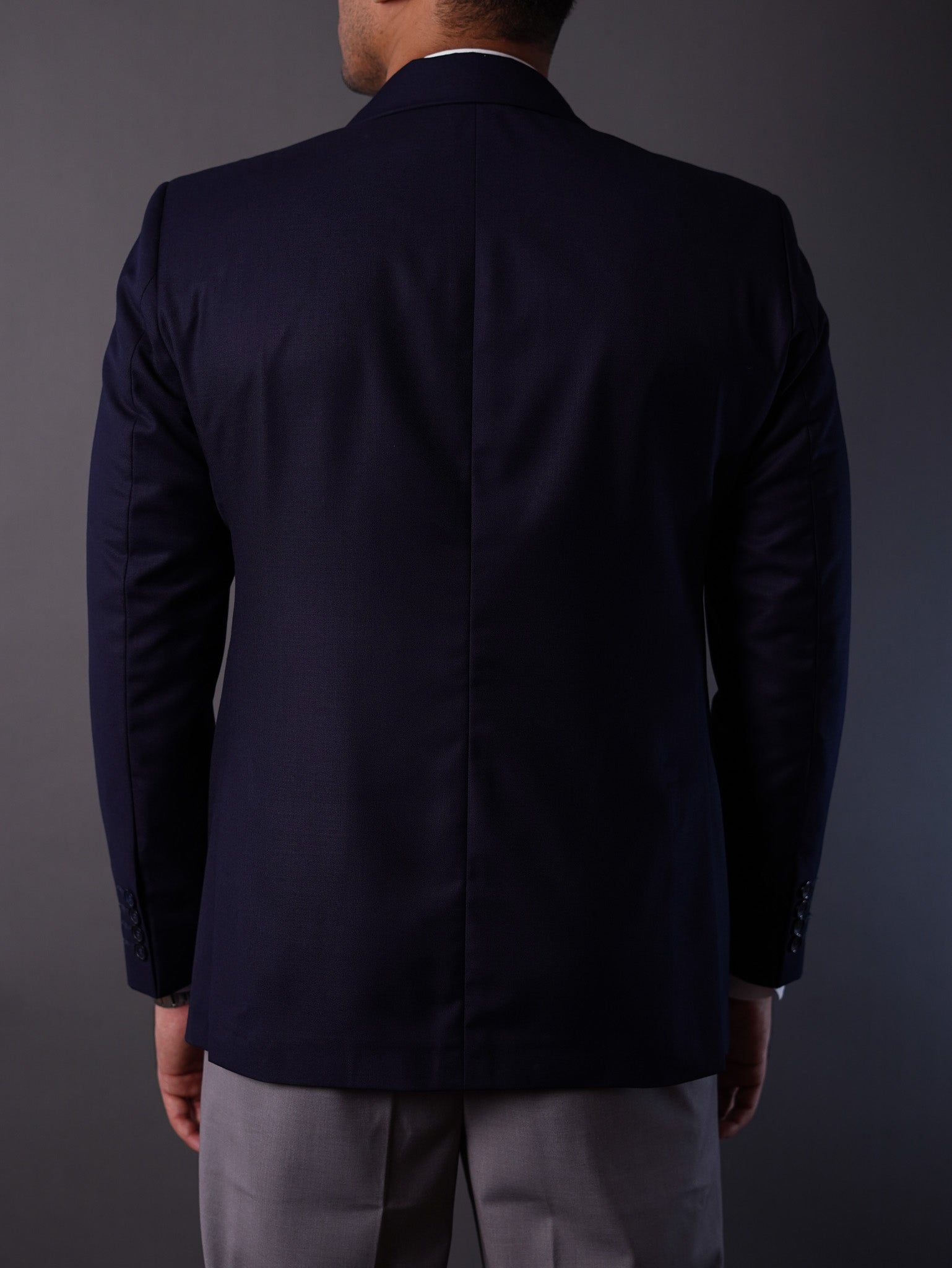 slim fit blazer half lining-Navy