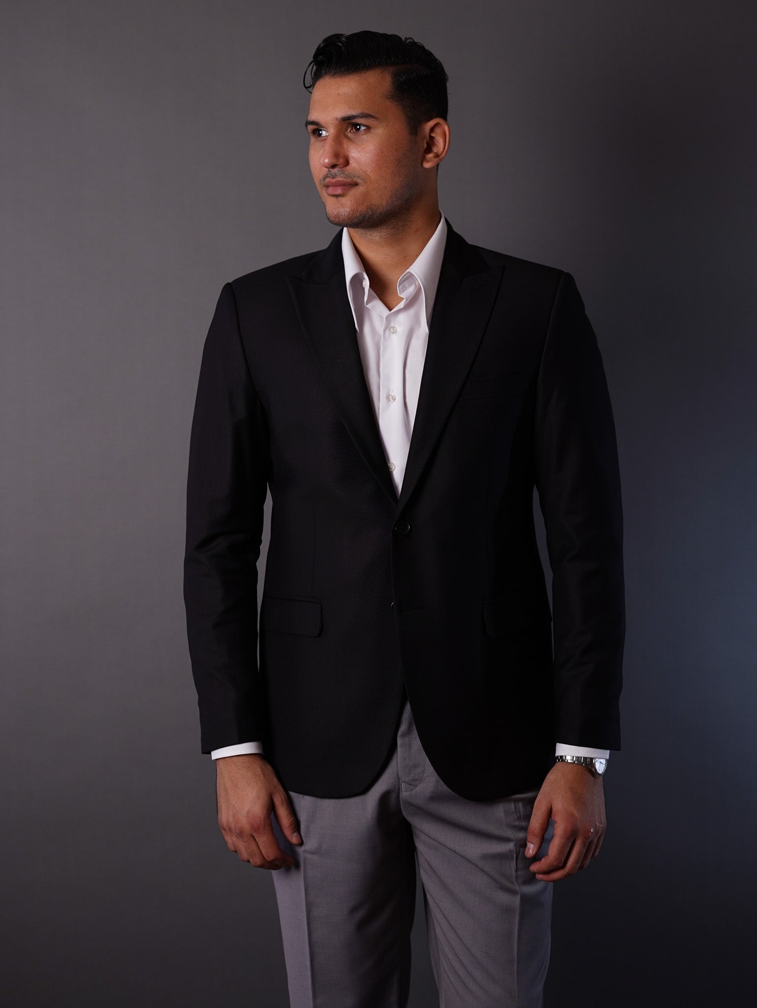 slim fit blazer half lining- Black