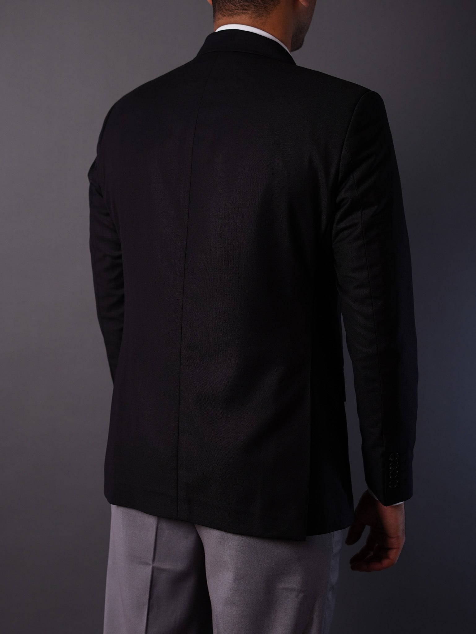 slim fit blazer half lining- Black