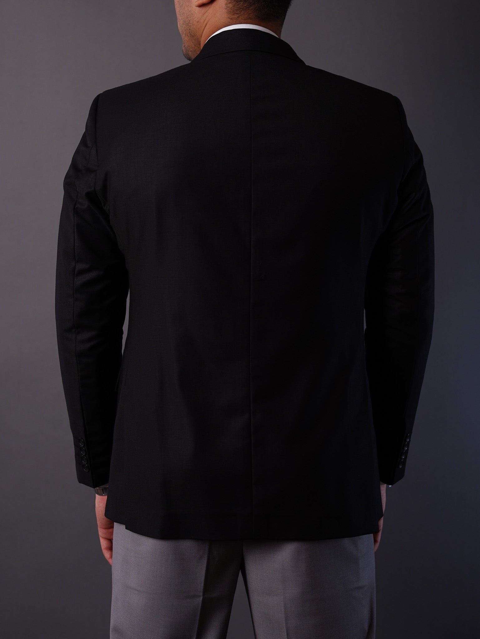 slim fit blazer half lining- Black