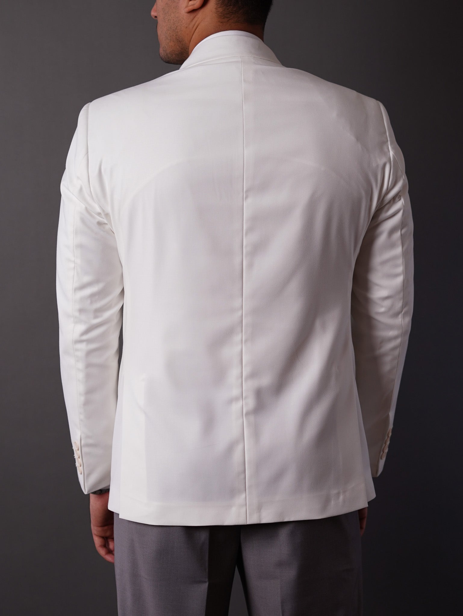 slim fit blazer half lining- off white