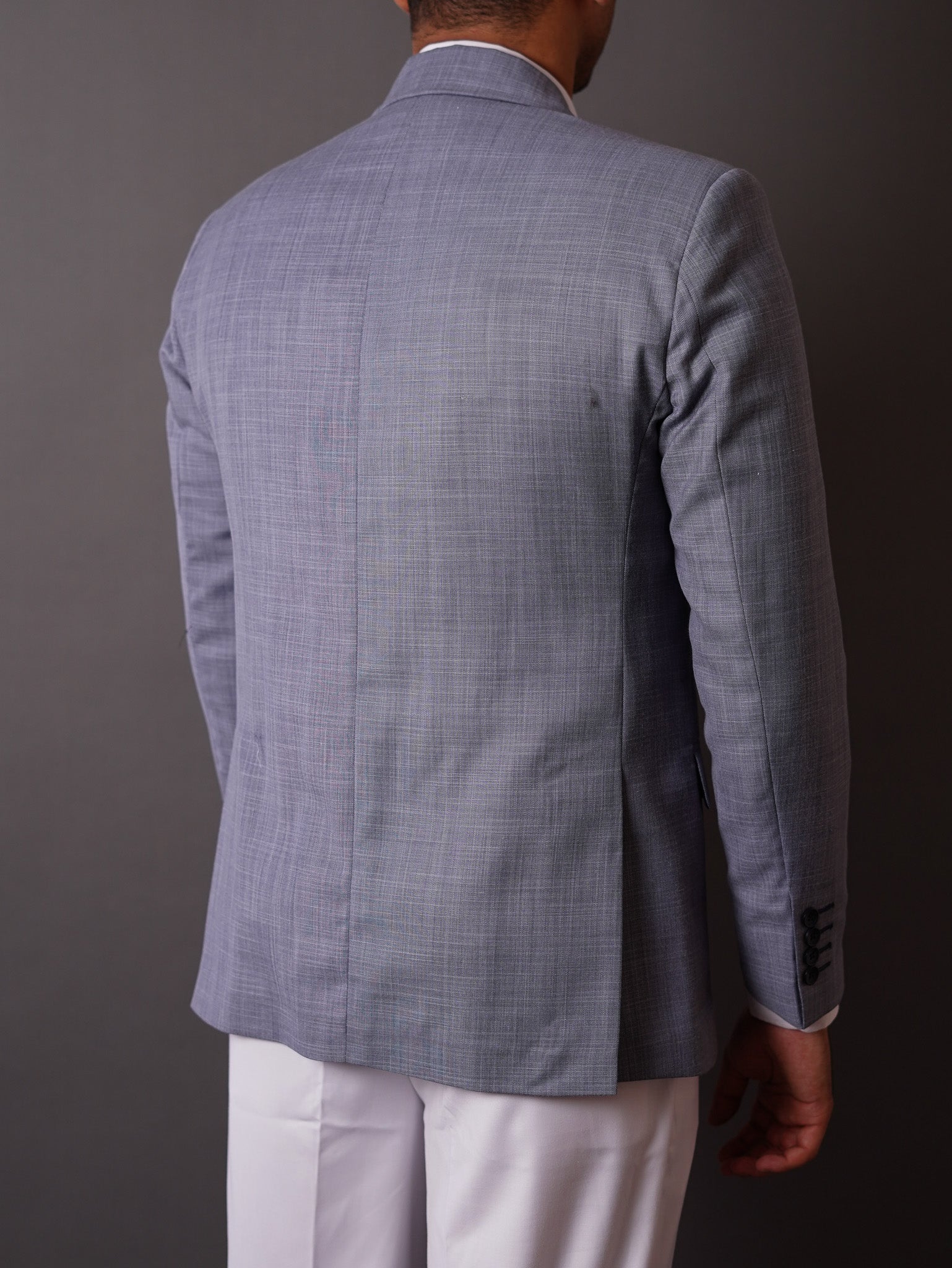 slim fit blazer half lining- Light blue