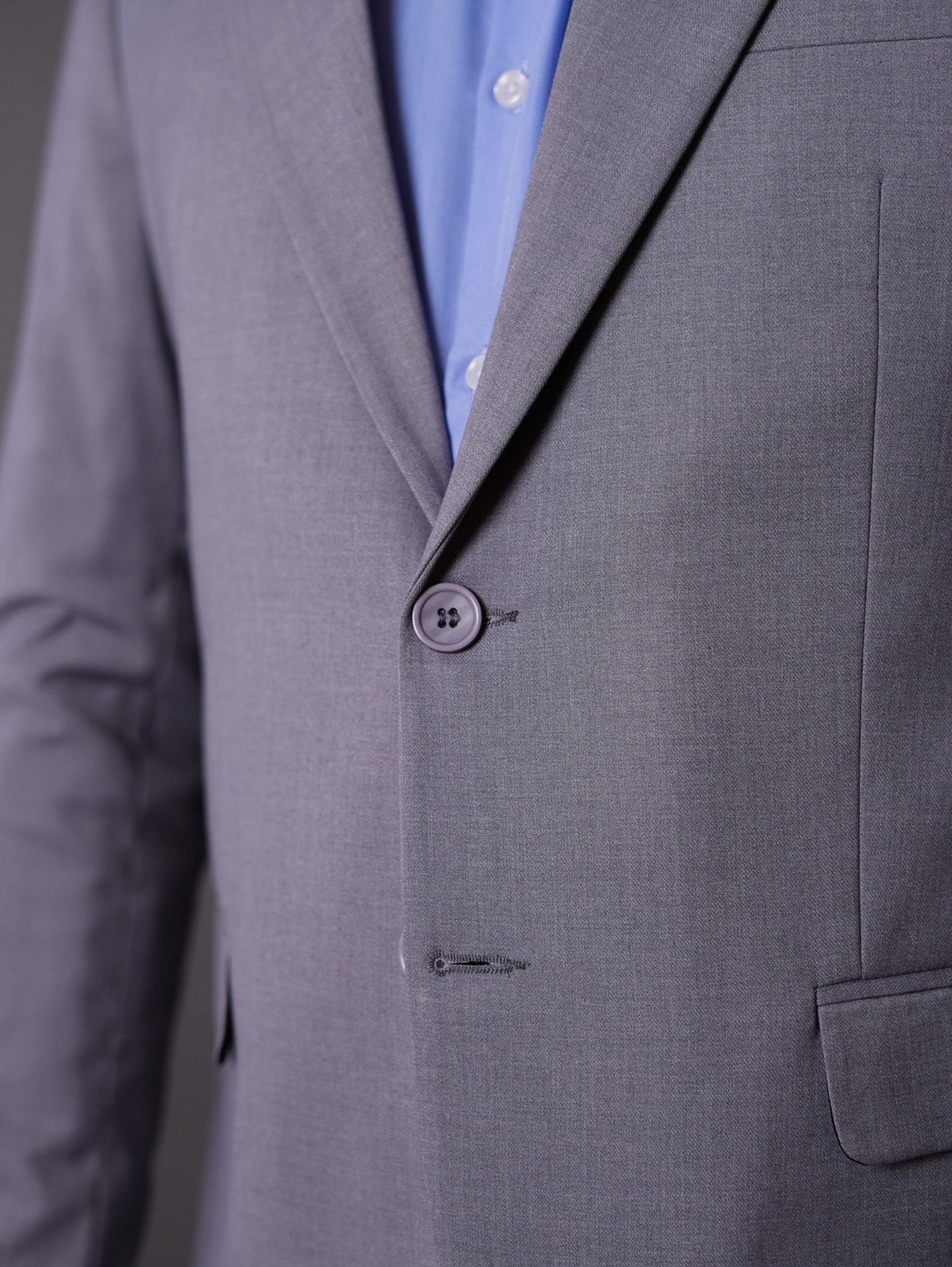 slim fit blazer half -  gray