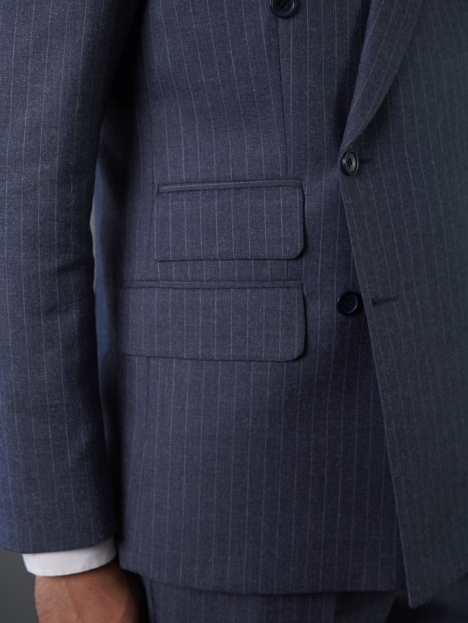 double breasted suits- blue striped