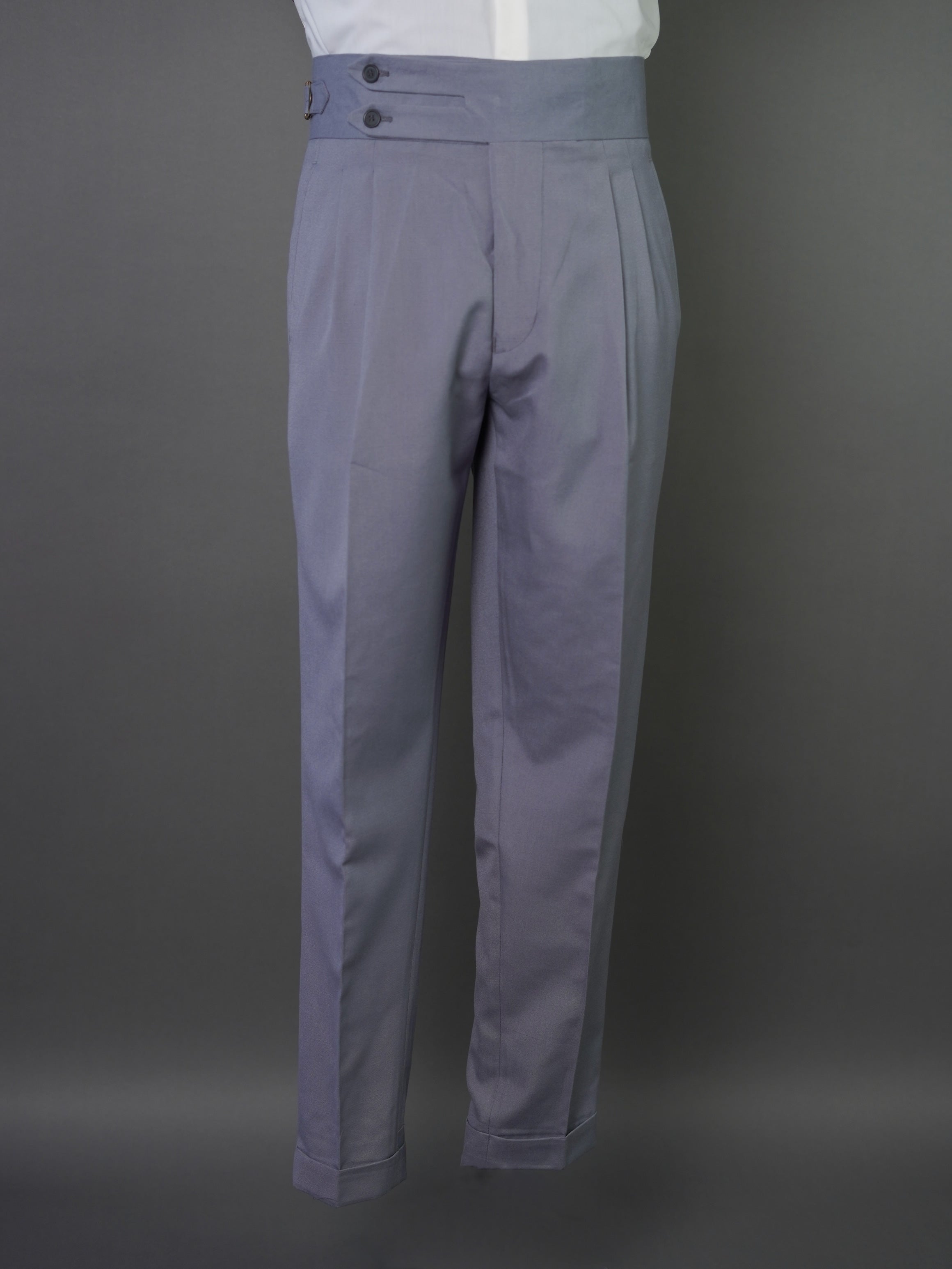 two button linen - gray