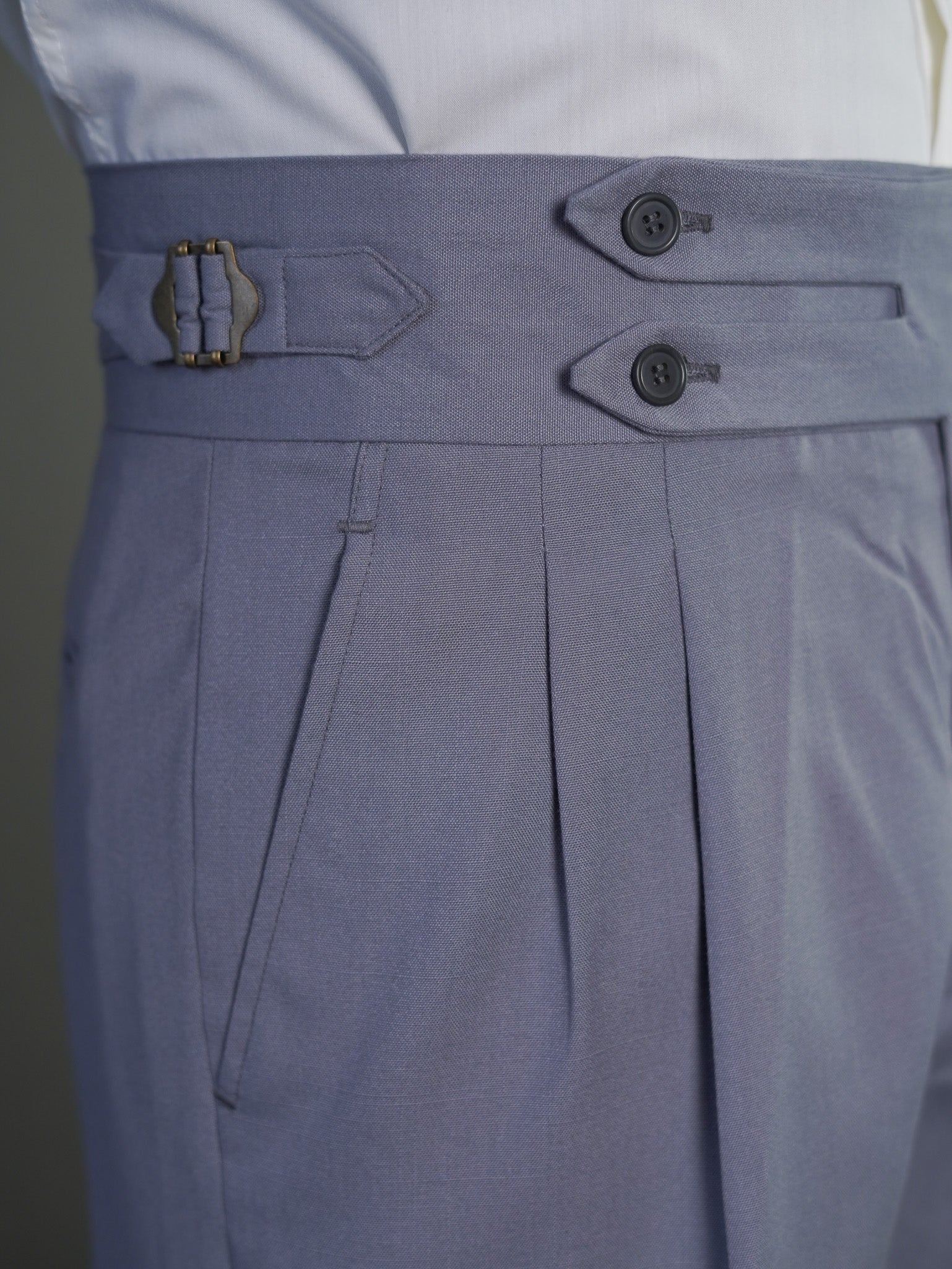 two button linen - gray