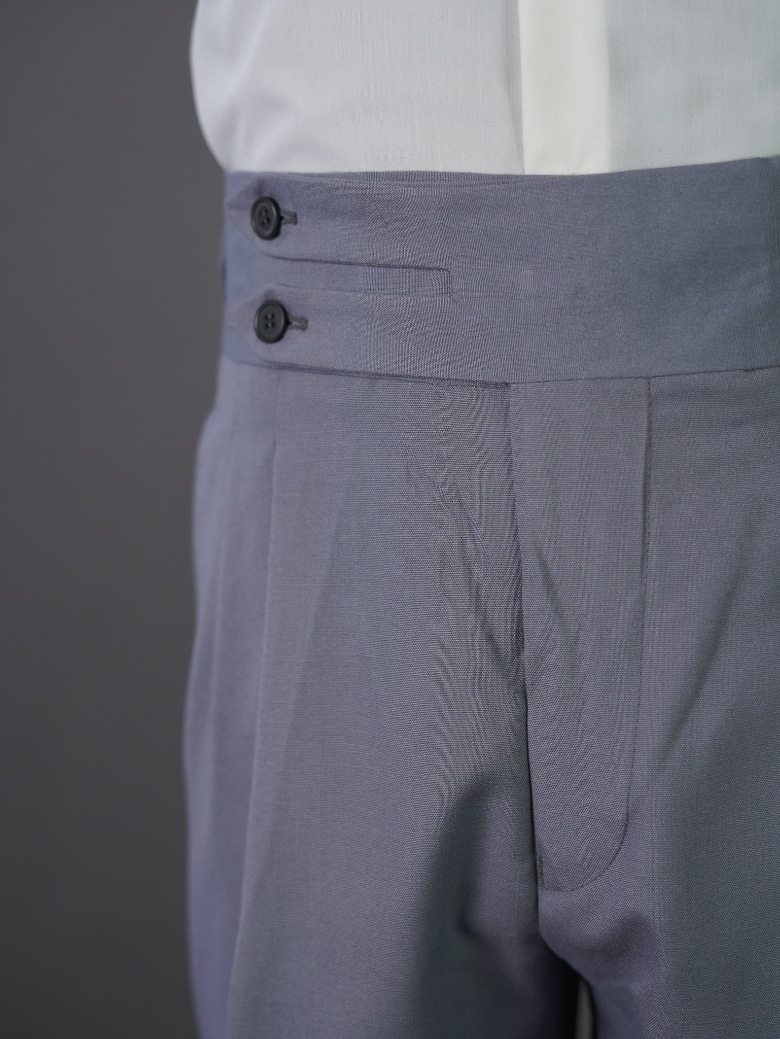 two button linen - gray