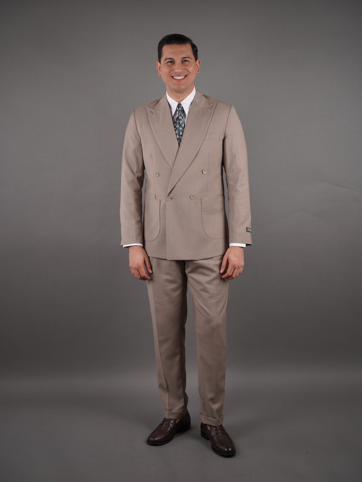 Four-Button Double-Breasted suit - cacao