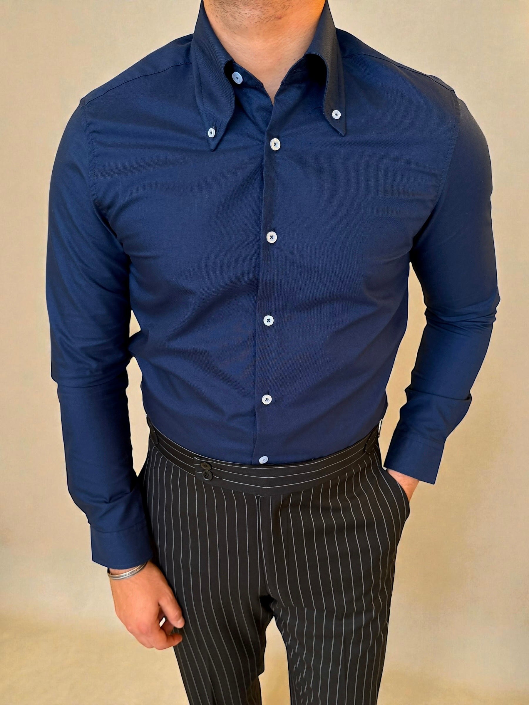 Button-Down Collar cotton Shirt – Navy