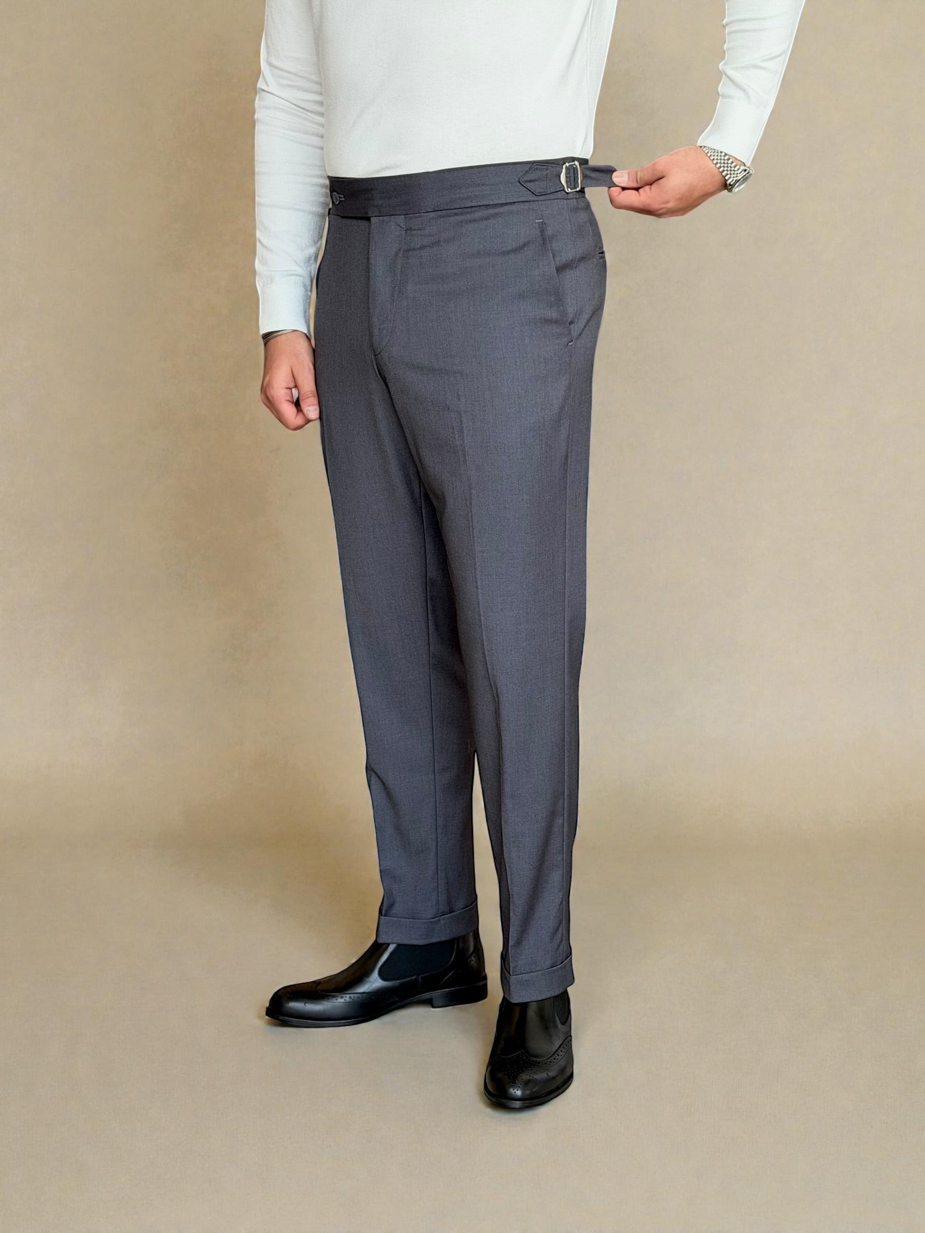 Chino Side Adjuster Trousers - Gray