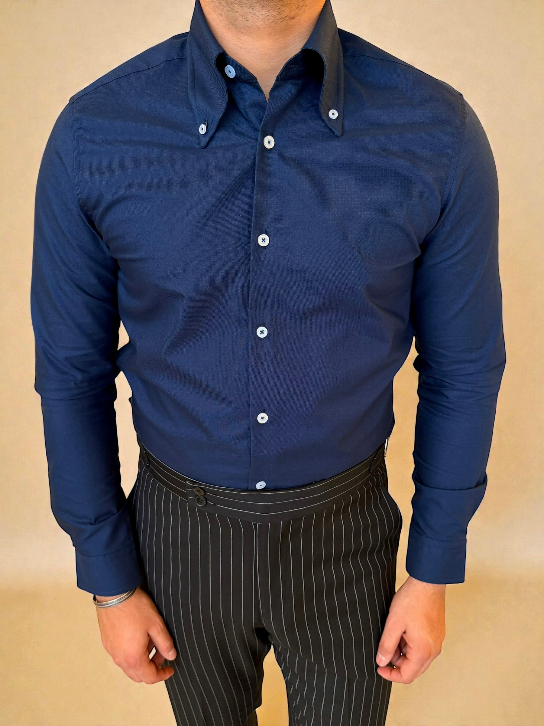 Button-Down Collar cotton Shirt – Navy