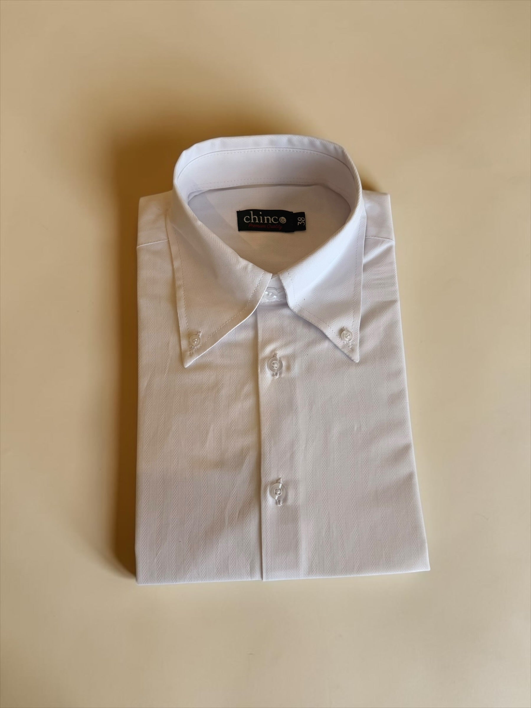 Herringbone small pattern classic shirt - white