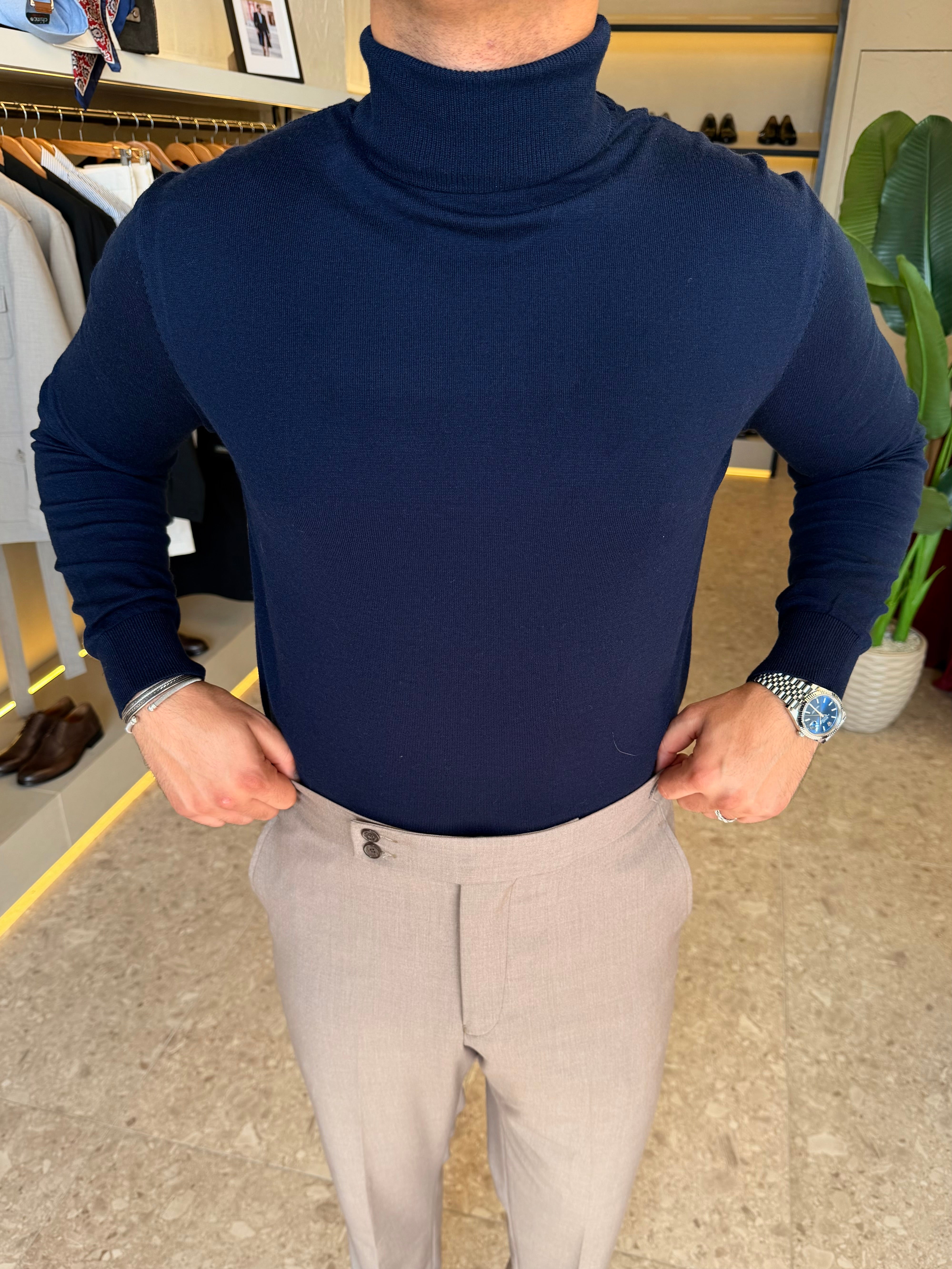 Knitwear High-Neck - Navy