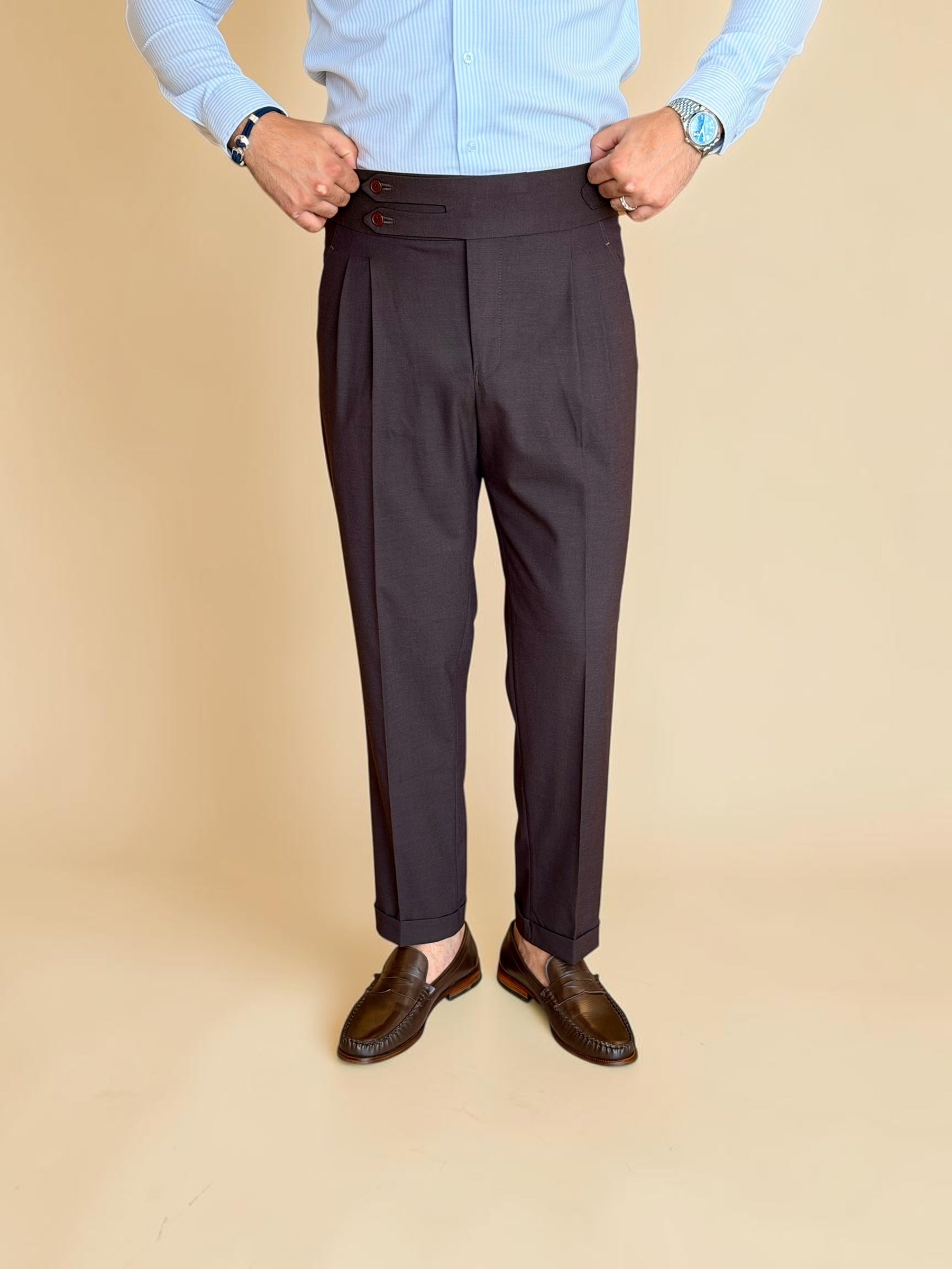 Double-Belt Gurkha trousers- brown