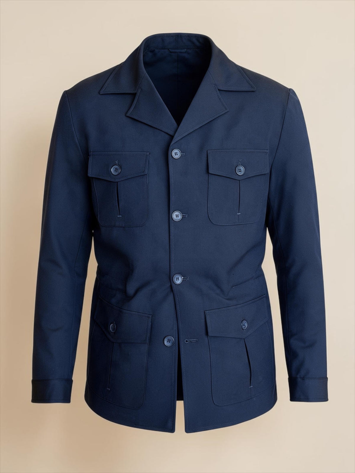 Safari hidden belt Jacket - Navy