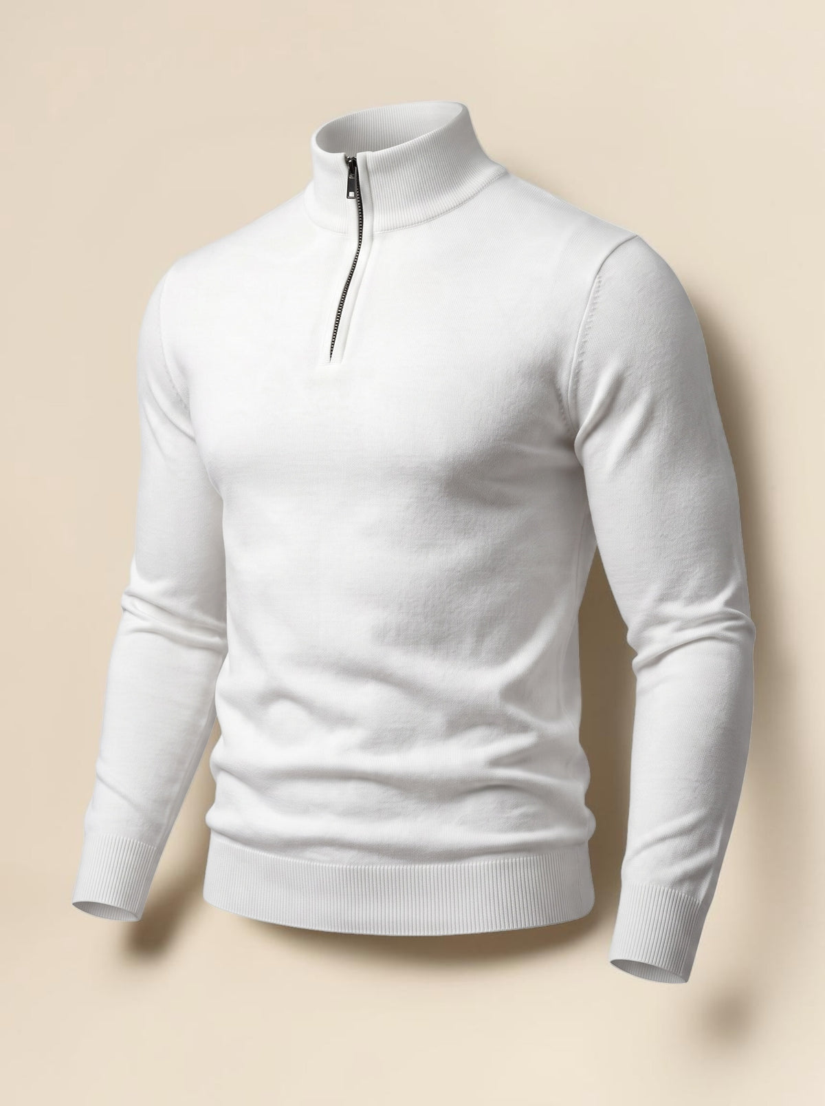 Quarter zipper knitwear - Off white